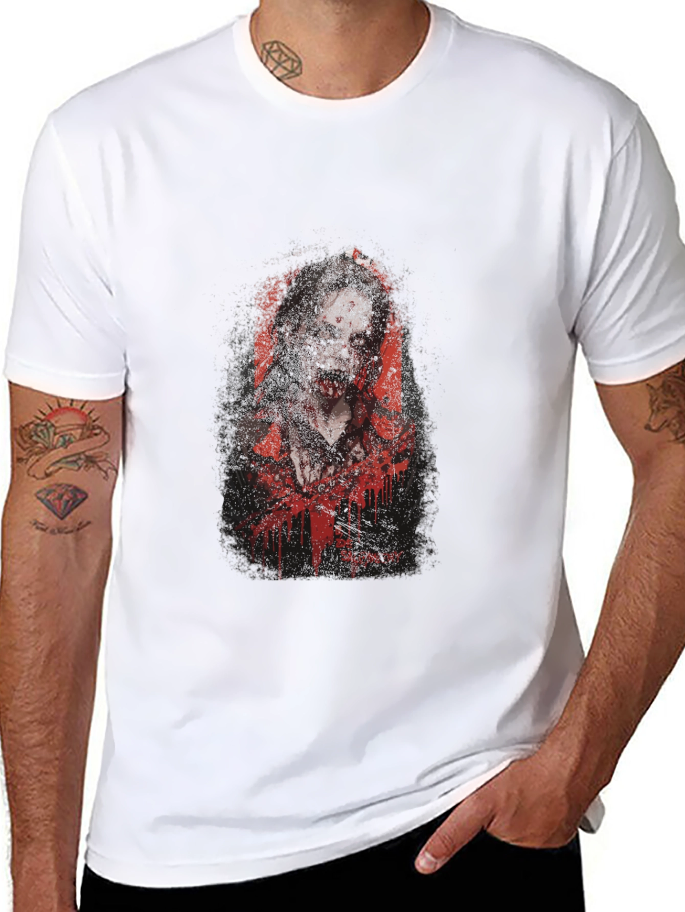 Zombie Graphic Print Tee - Black