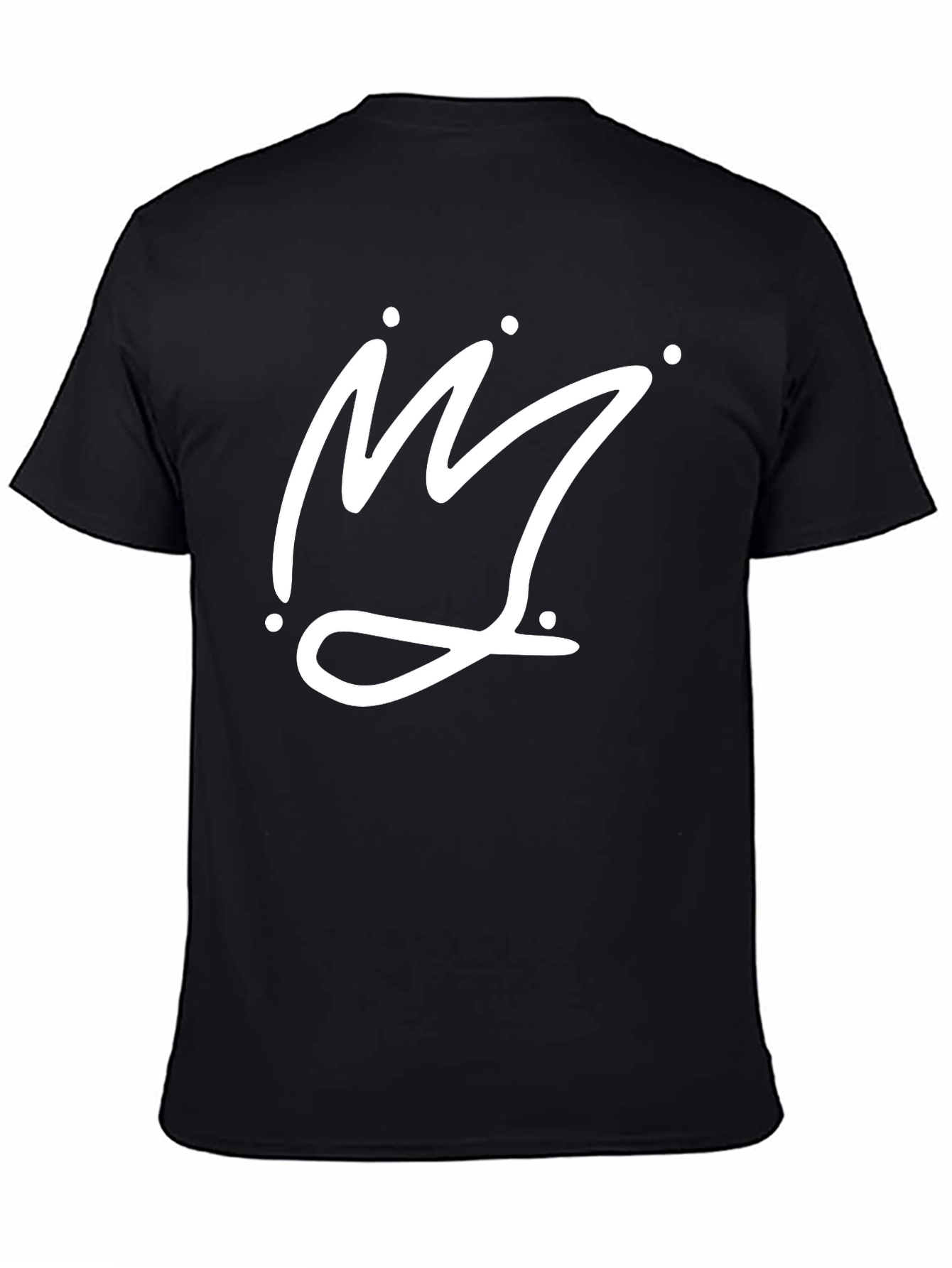 Crown Graphic Tee - Black Cotton Casual T-Shirt