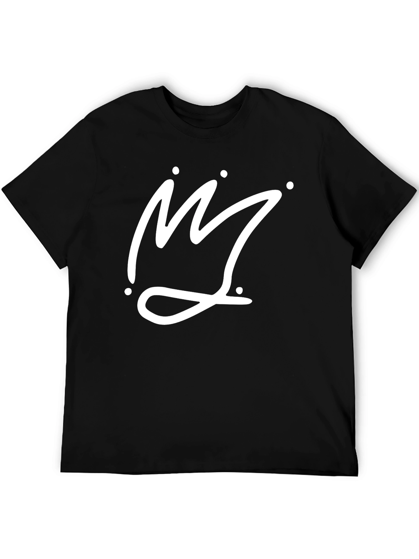 Crown Graphic Tee - Black Cotton Casual T-Shirt