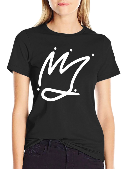 Crown Graphic Tee - Black Cotton Casual T-Shirt