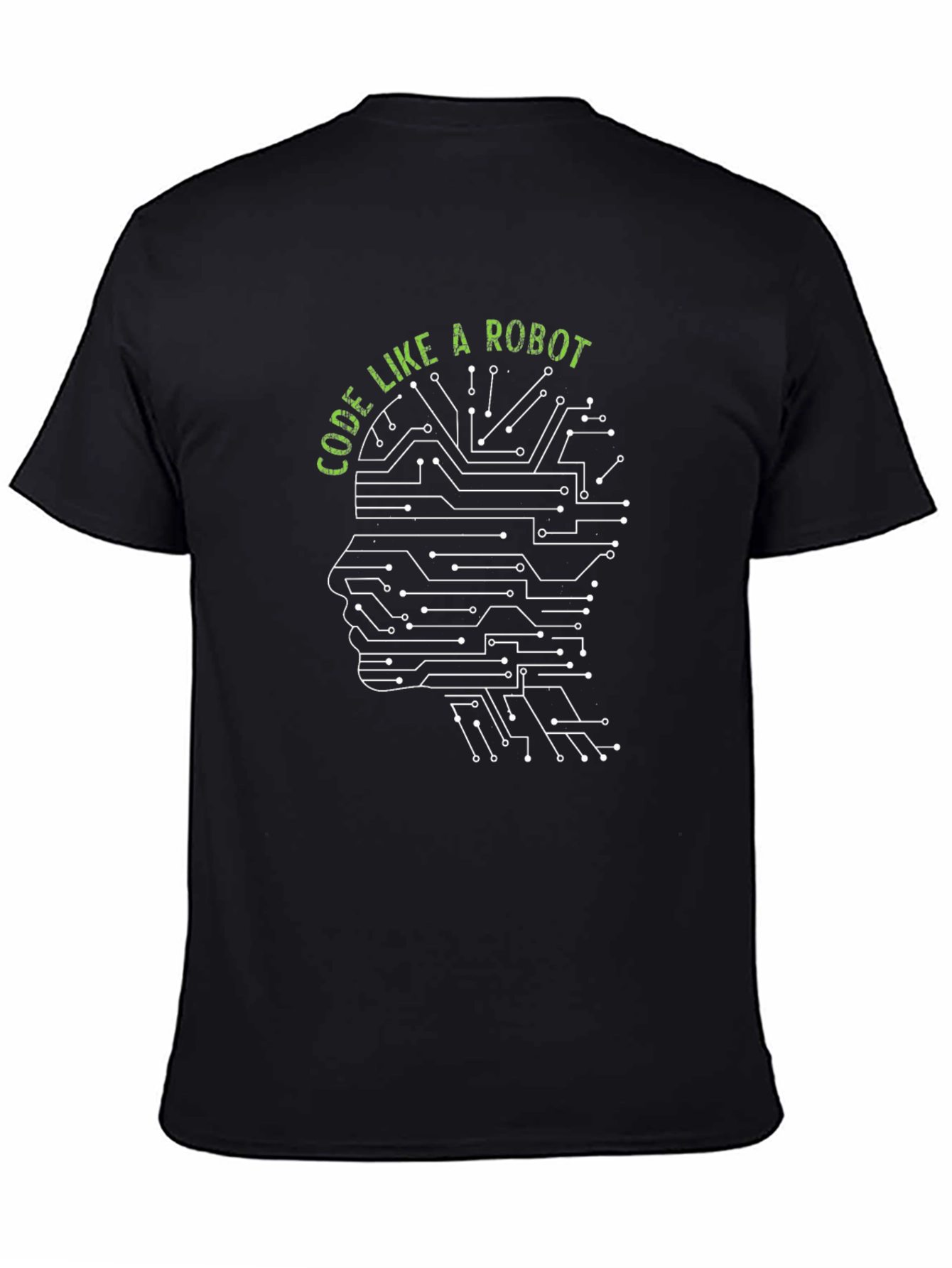 Code Like a Robot Black Graphic Tee