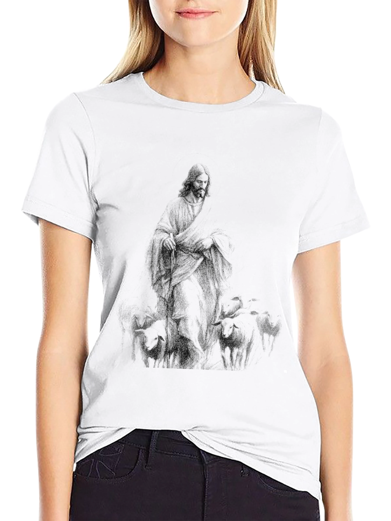 Black Jesus The Good Shepherd Graphic T-Shirt