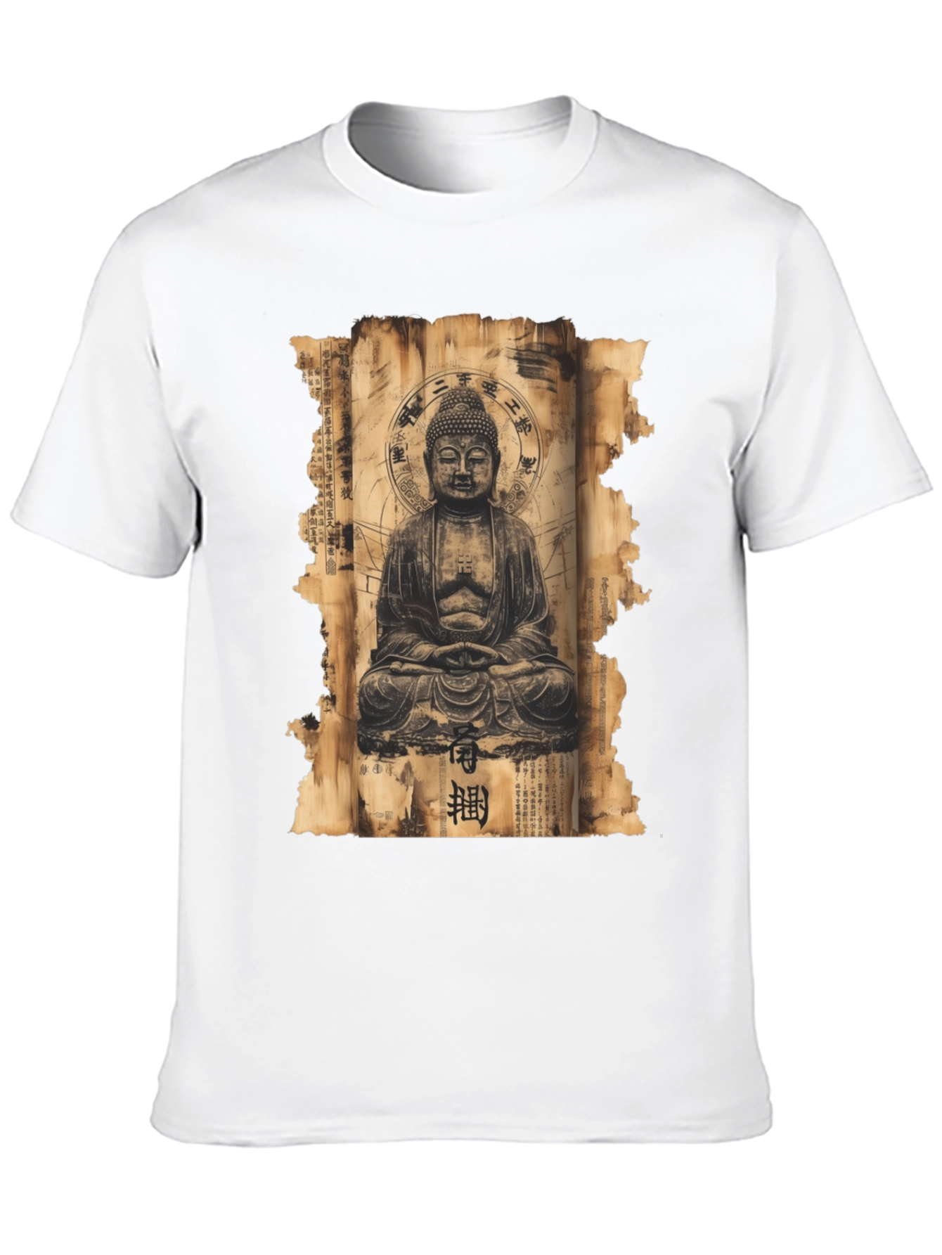 Buddha Scroll Graphic Tee - Spiritual Design