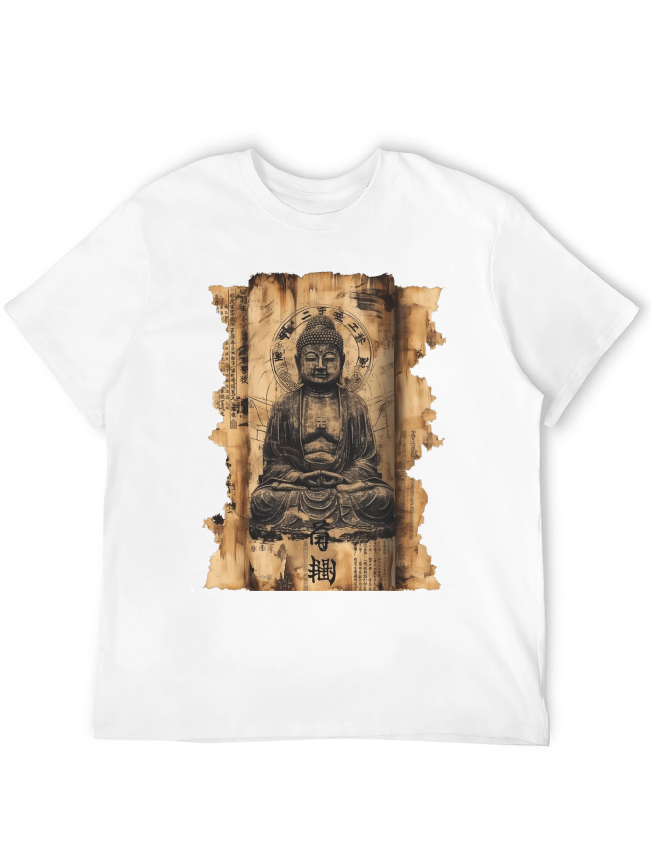 Buddha Scroll Graphic Tee - Spiritual Design