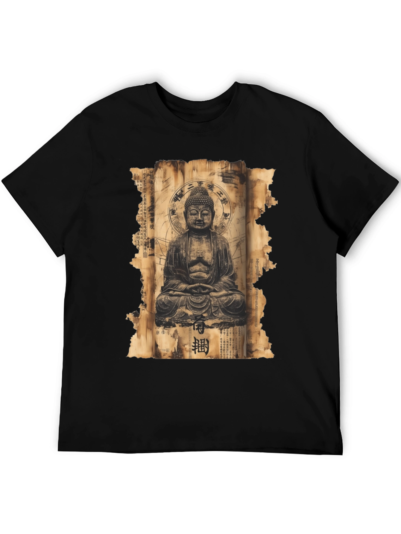 Buddha Scroll Graphic Tee - Spiritual Design