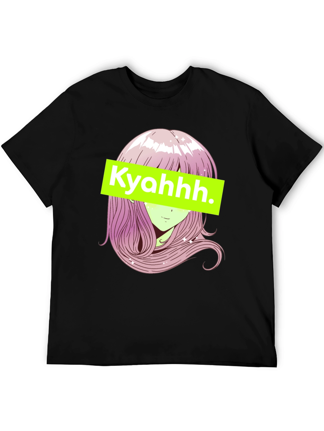 Anime Girl Graphic Tee - Black