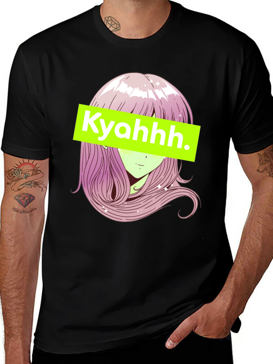 Anime Girl Graphic Tee - Black