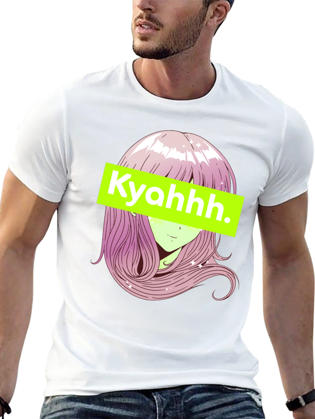 Anime Girl Graphic Tee - Black