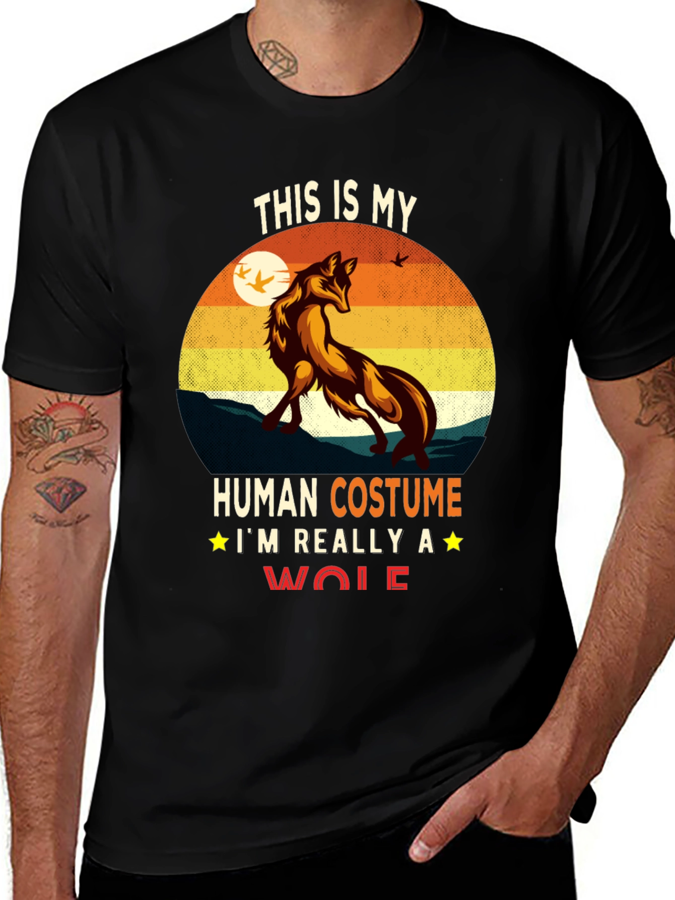 Human Costume Wolf Graphic Tee