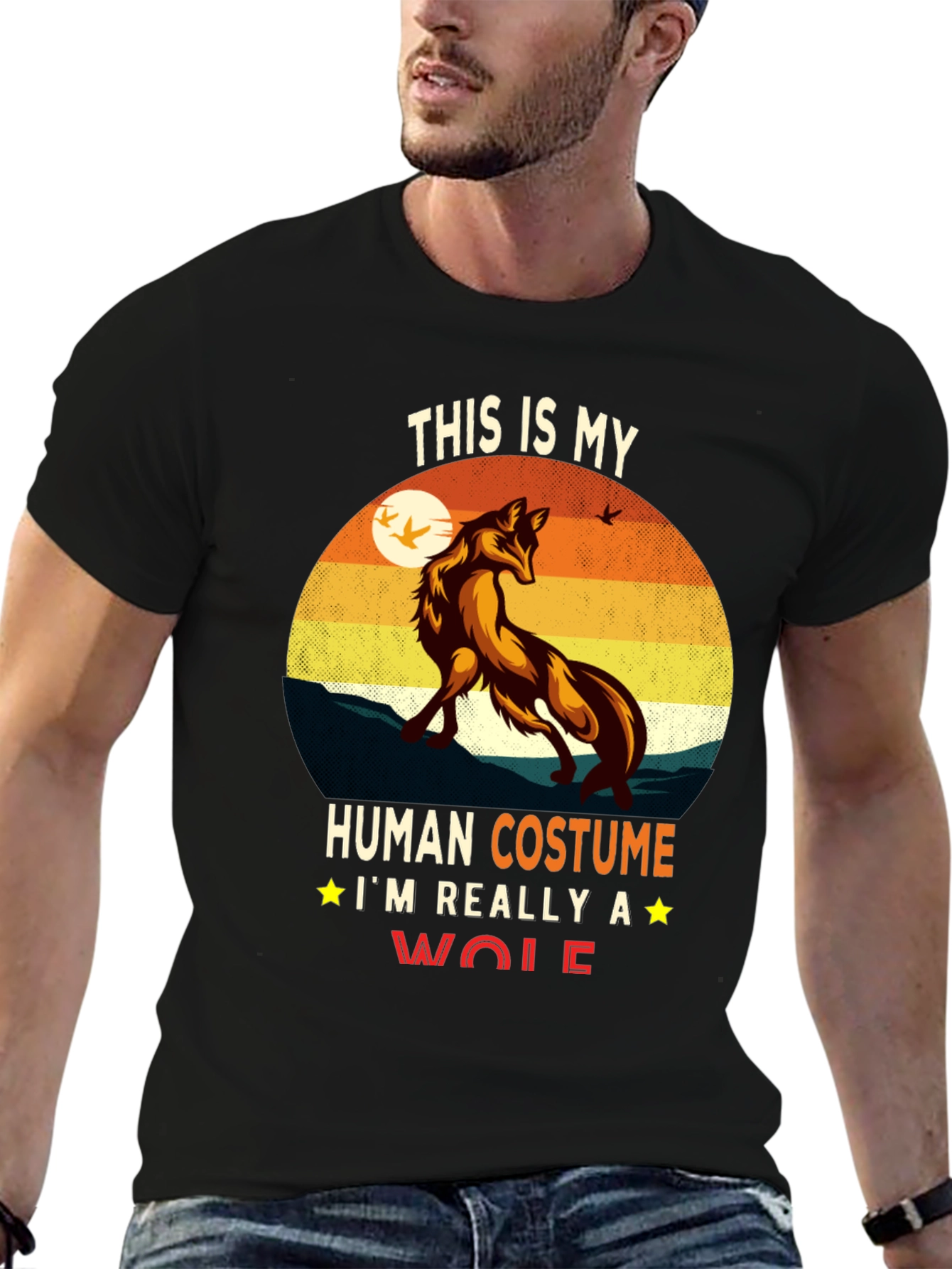Human Costume Wolf Graphic Tee