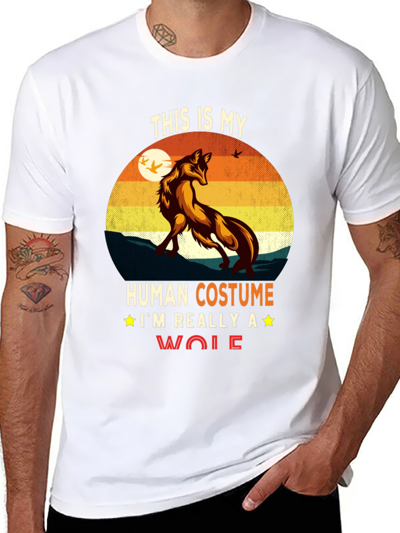 Human Costume Wolf Graphic Tee