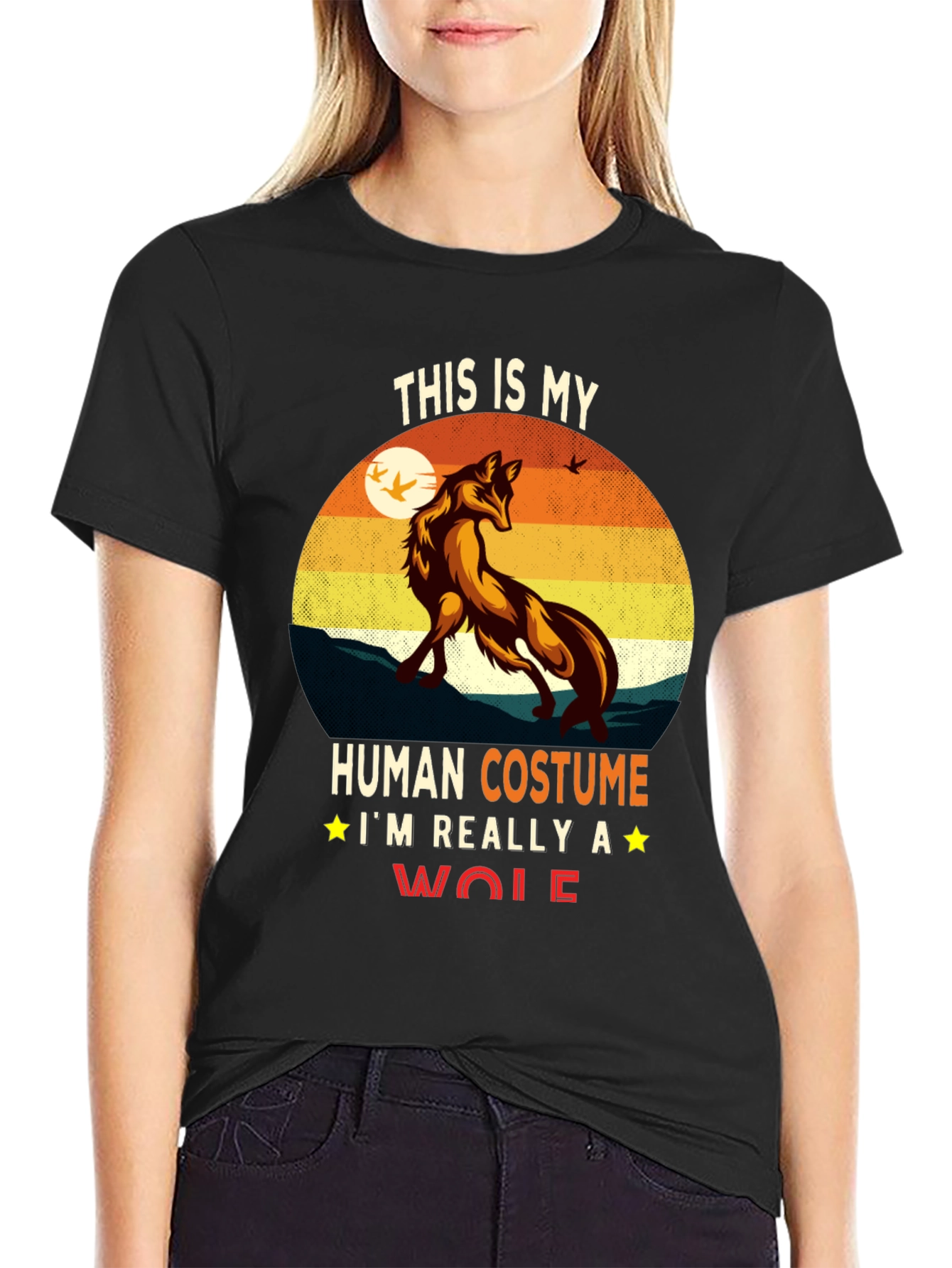 Human Costume Wolf Graphic Tee