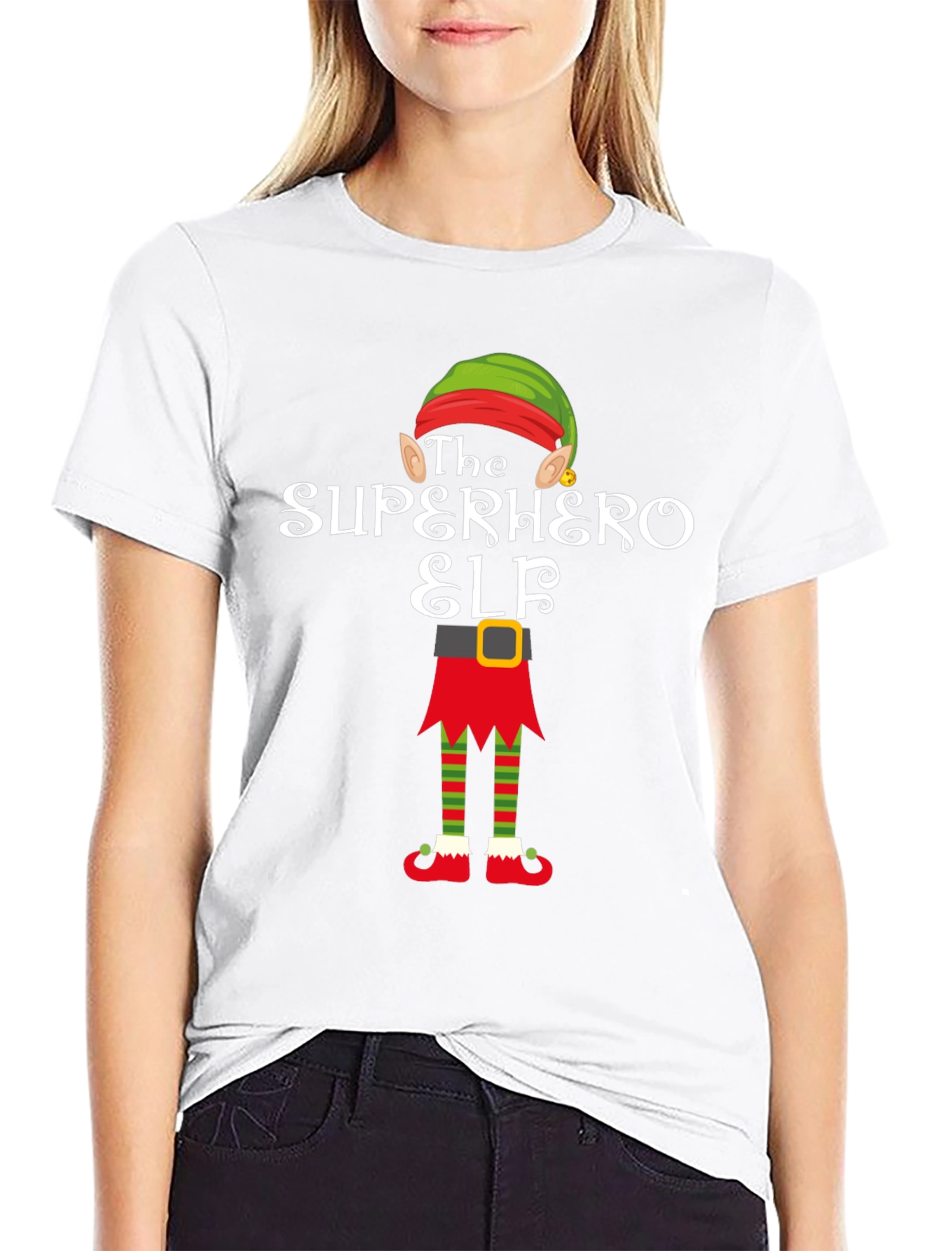 Superhero Elf T-Shirt Funny Christmas Tee