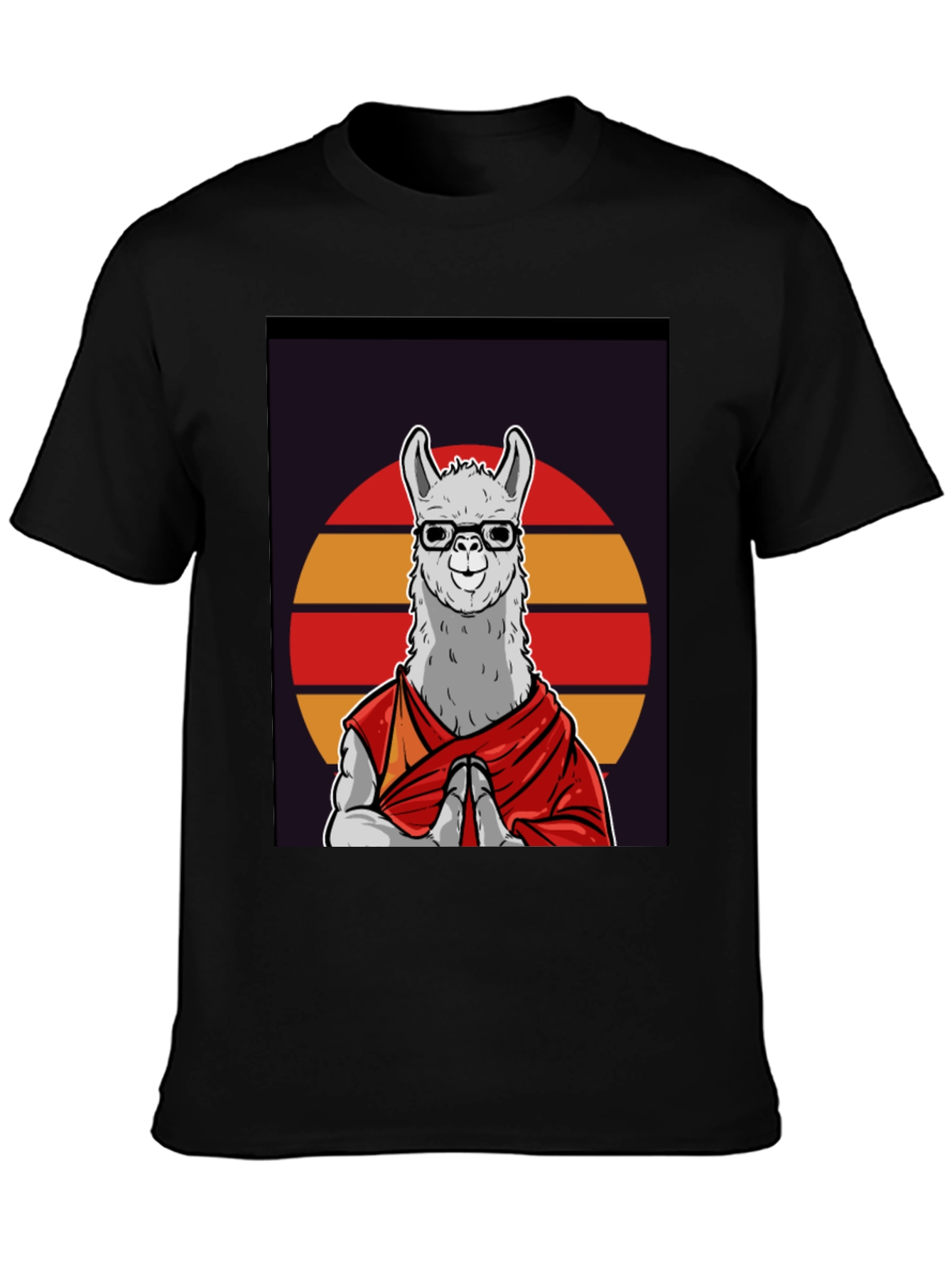 Llama Monk T-Shirt - Meditating Lama in Robes