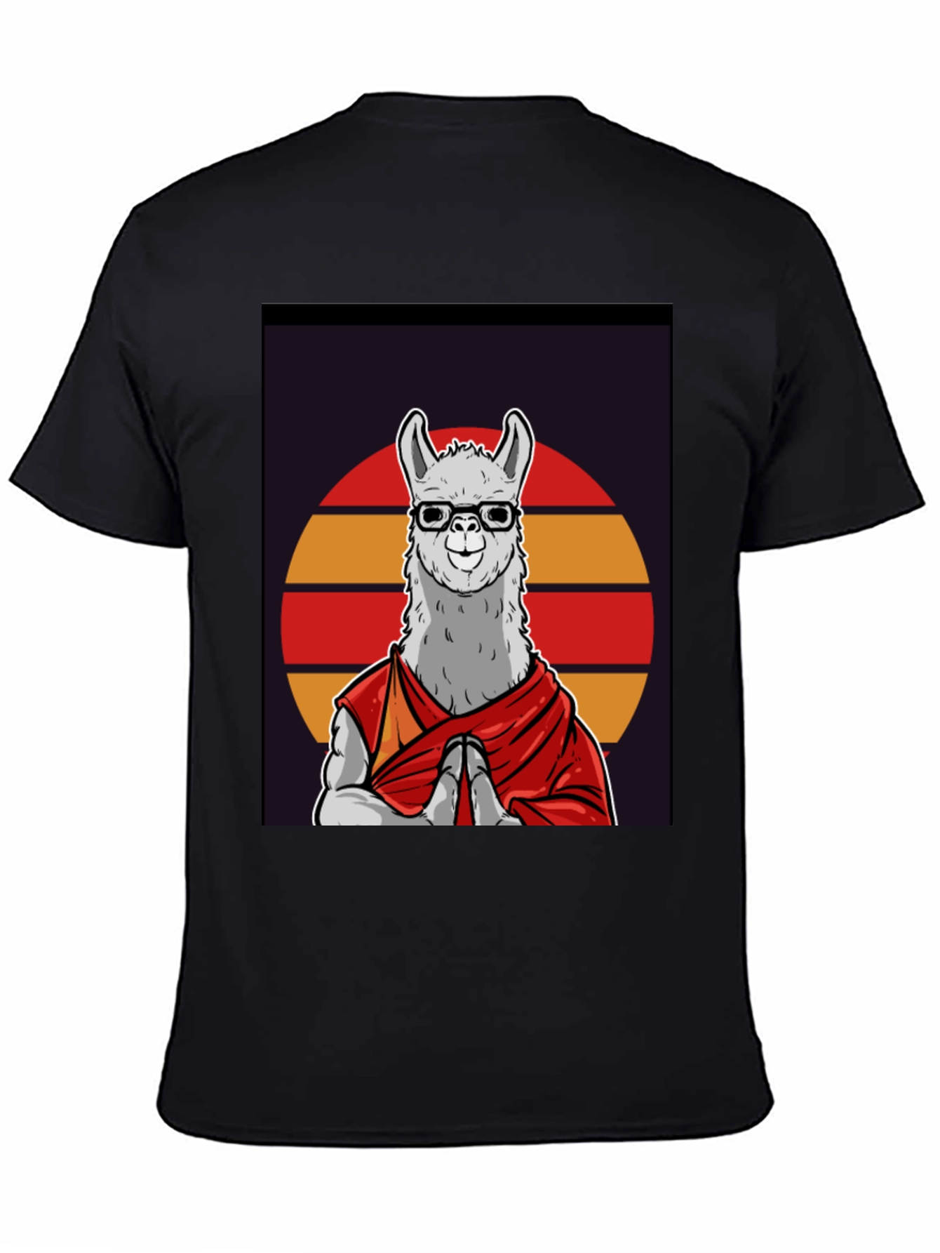 Llama Monk T-Shirt - Meditating Lama in Robes