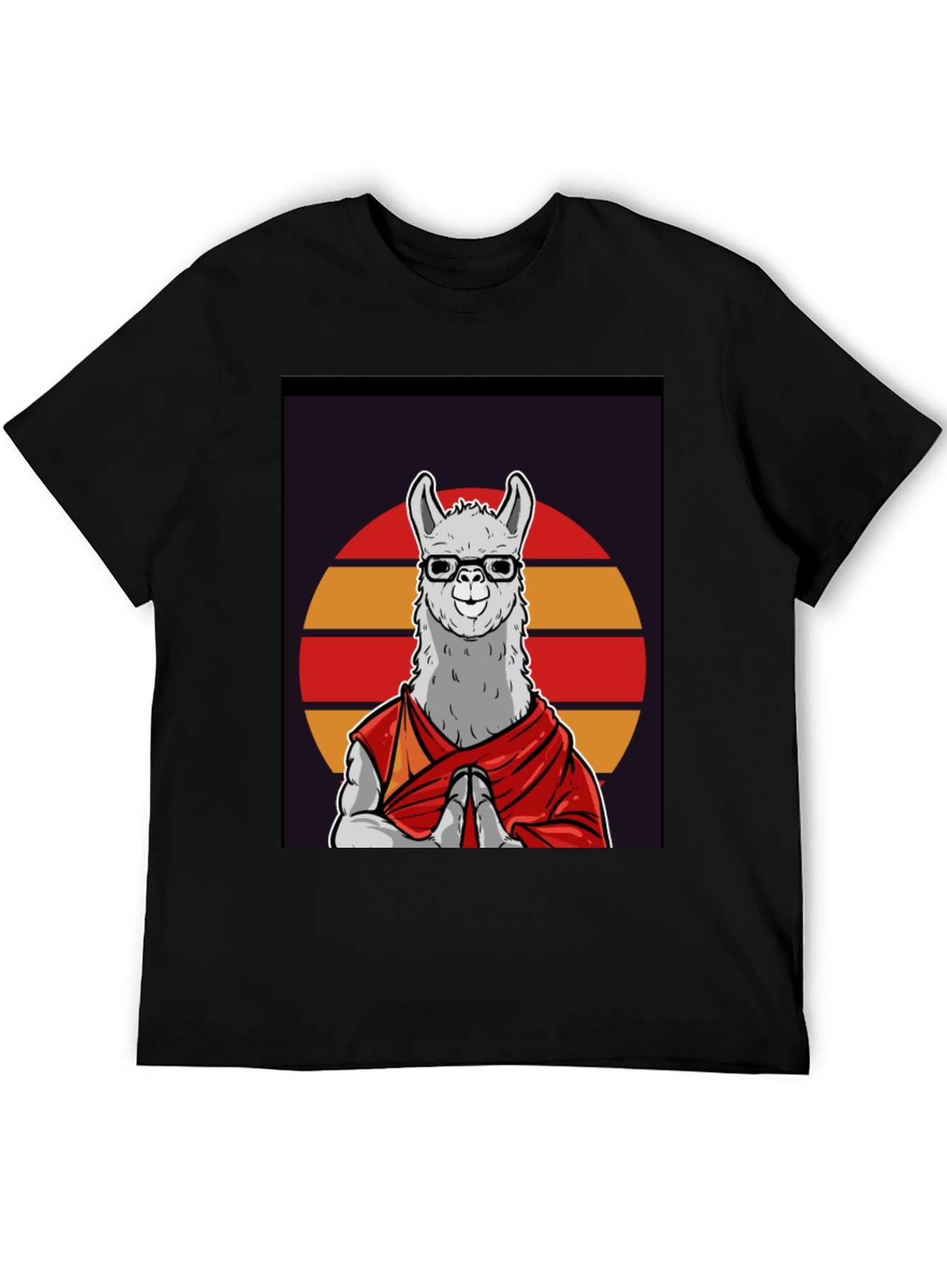 Llama Monk T-Shirt - Meditating Lama in Robes