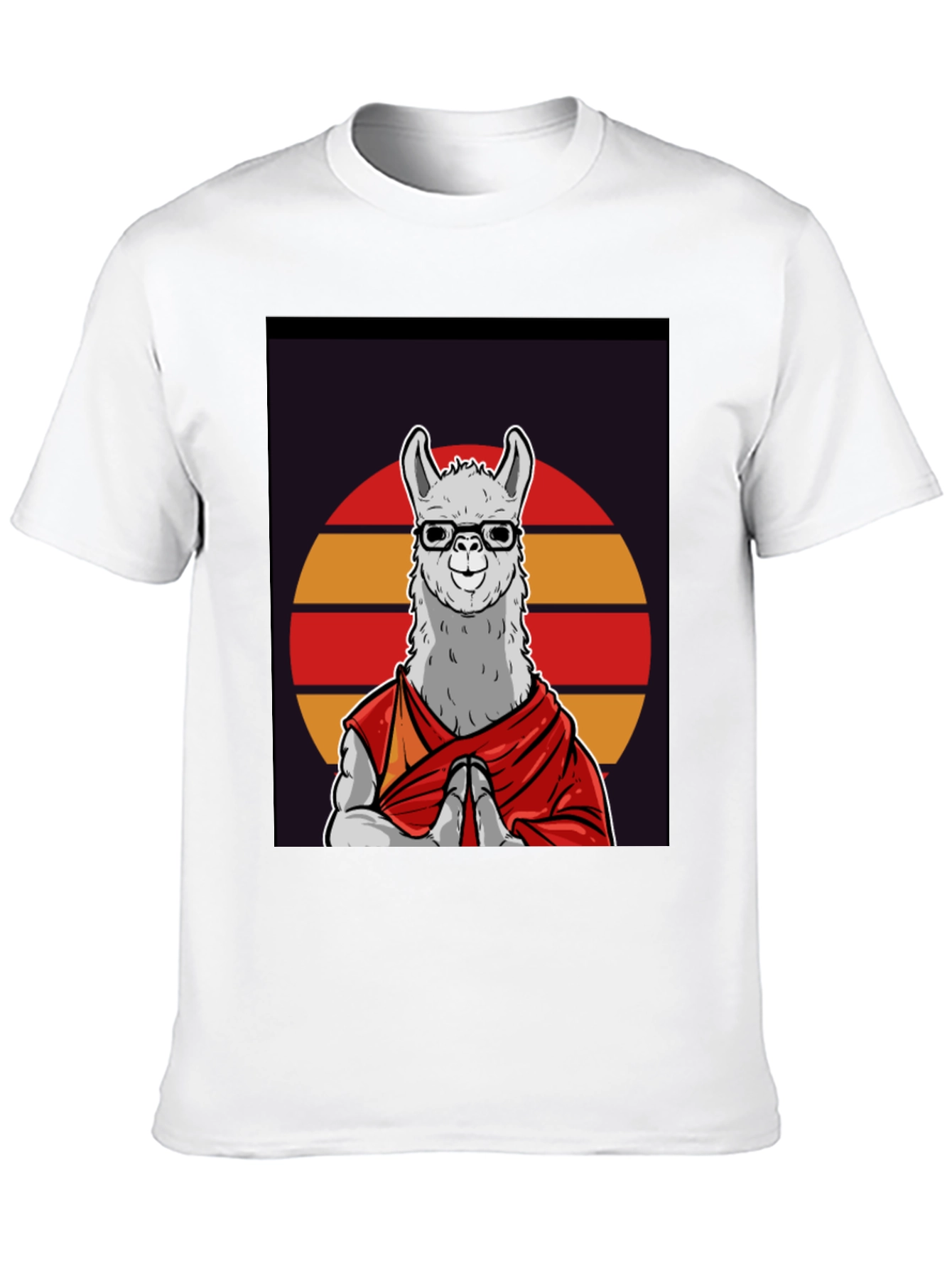 Llama Monk T-Shirt - Meditating Lama in Robes