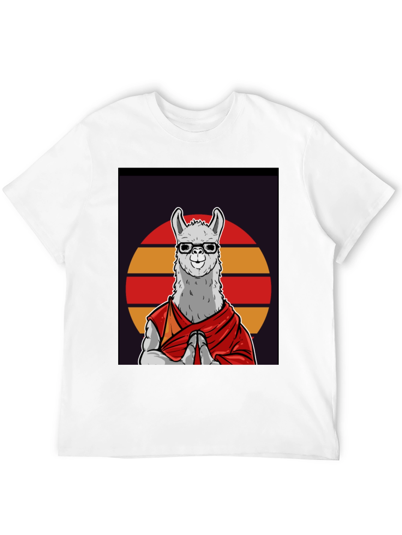 Llama Monk T-Shirt - Meditating Lama in Robes