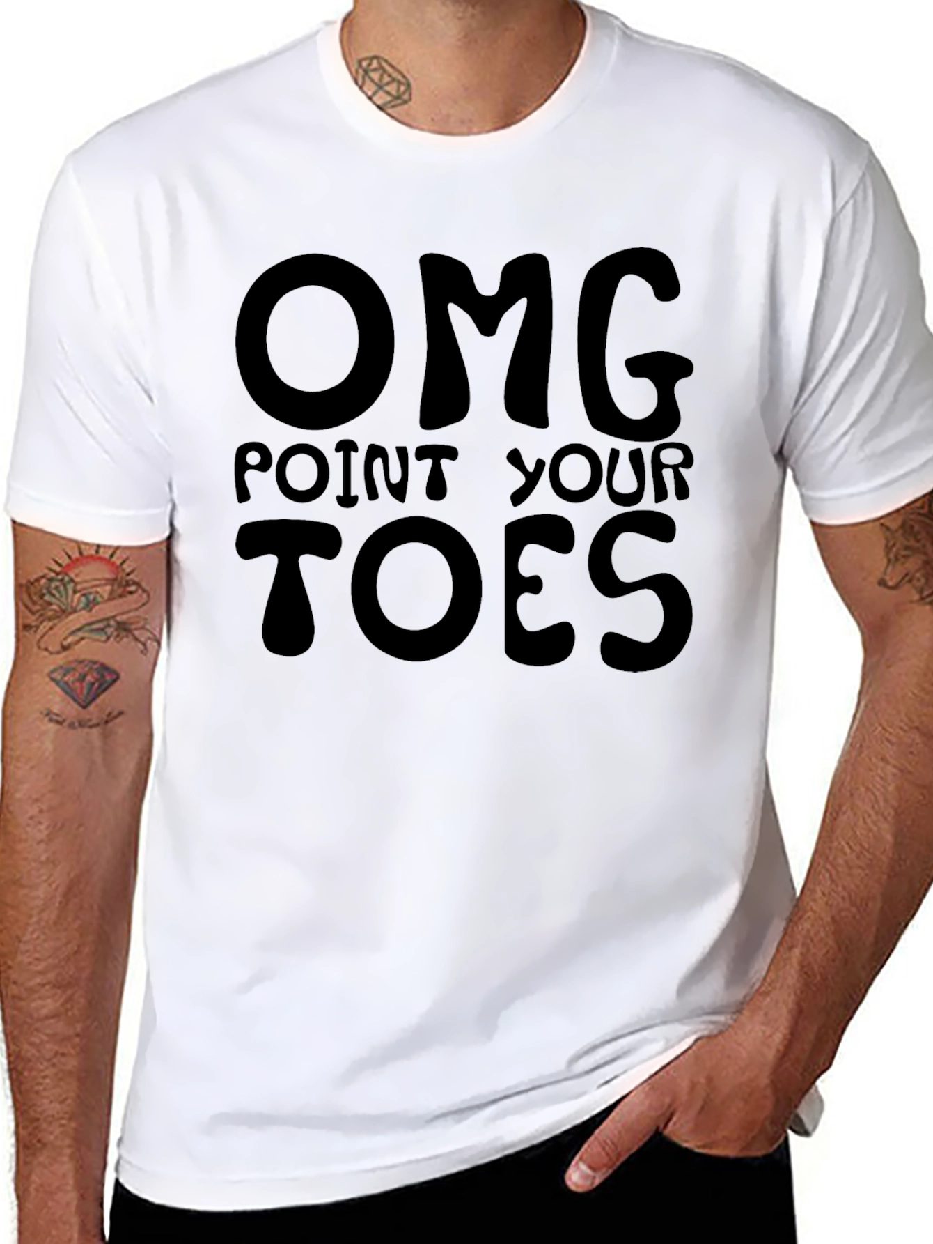 OMG Point Your Toes Black Graphic Tee
