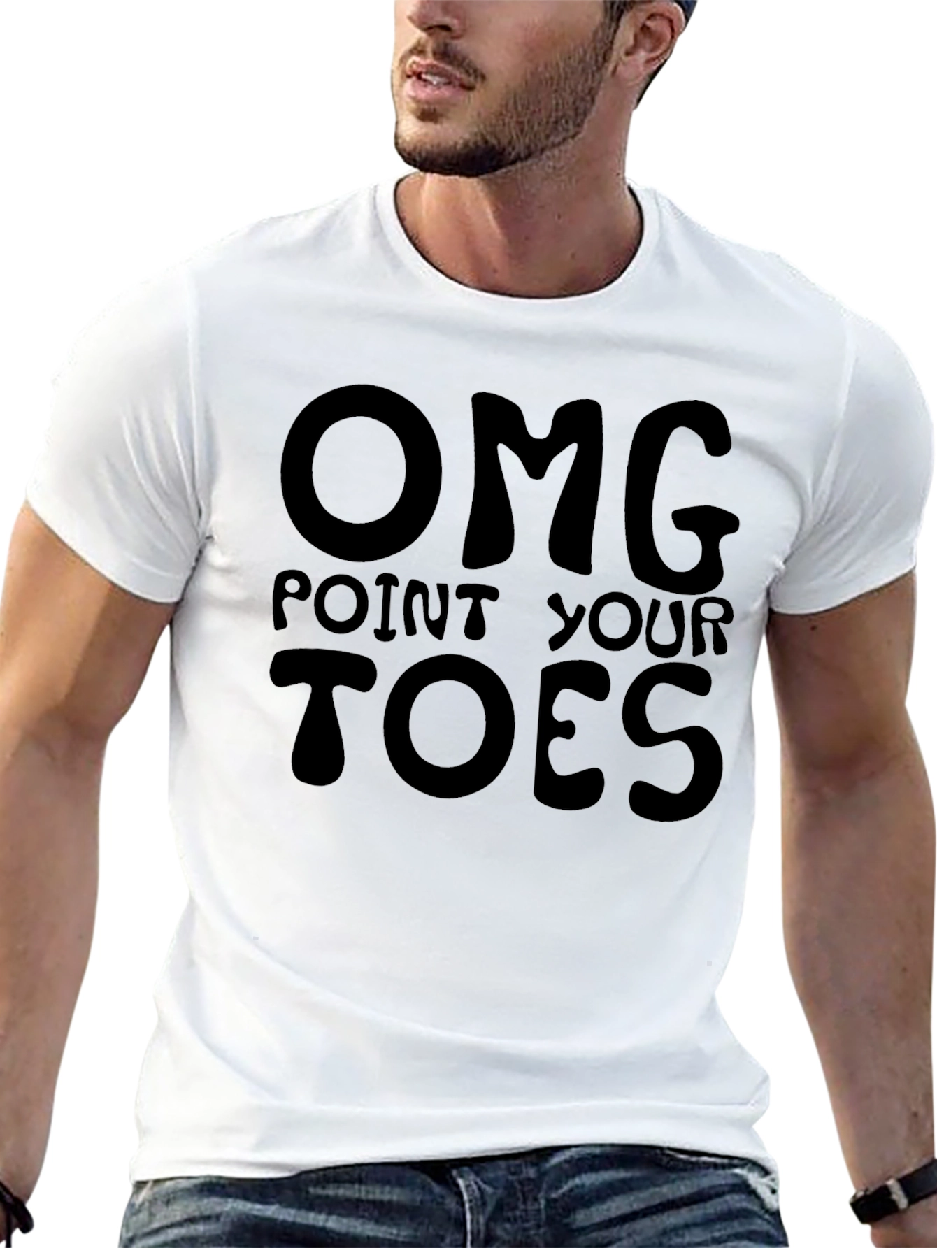 OMG Point Your Toes Black Graphic Tee
