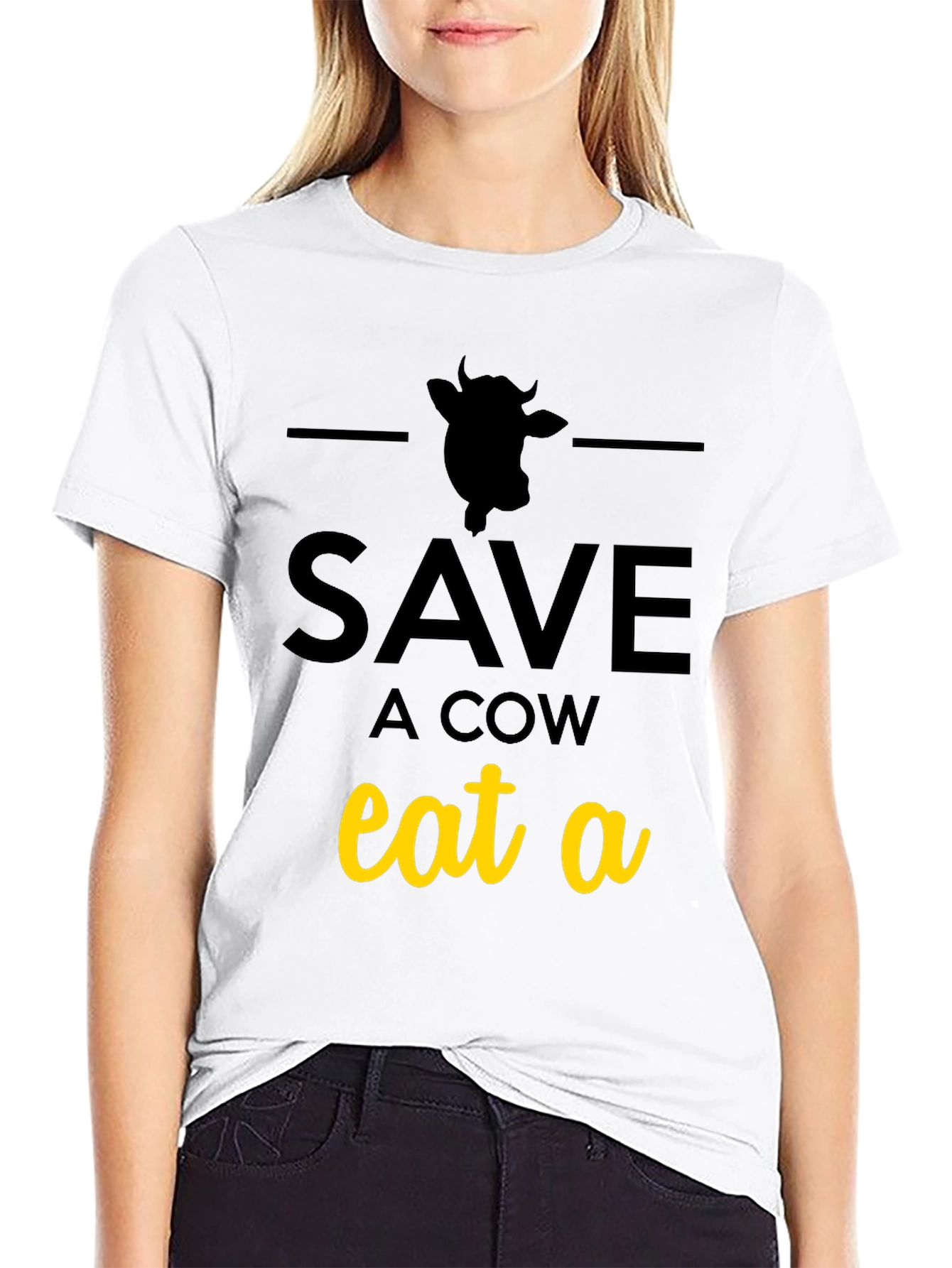 Save a Cow Eat a... T-Shirt - Black