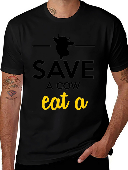 Save a Cow Eat a... T-Shirt - Black