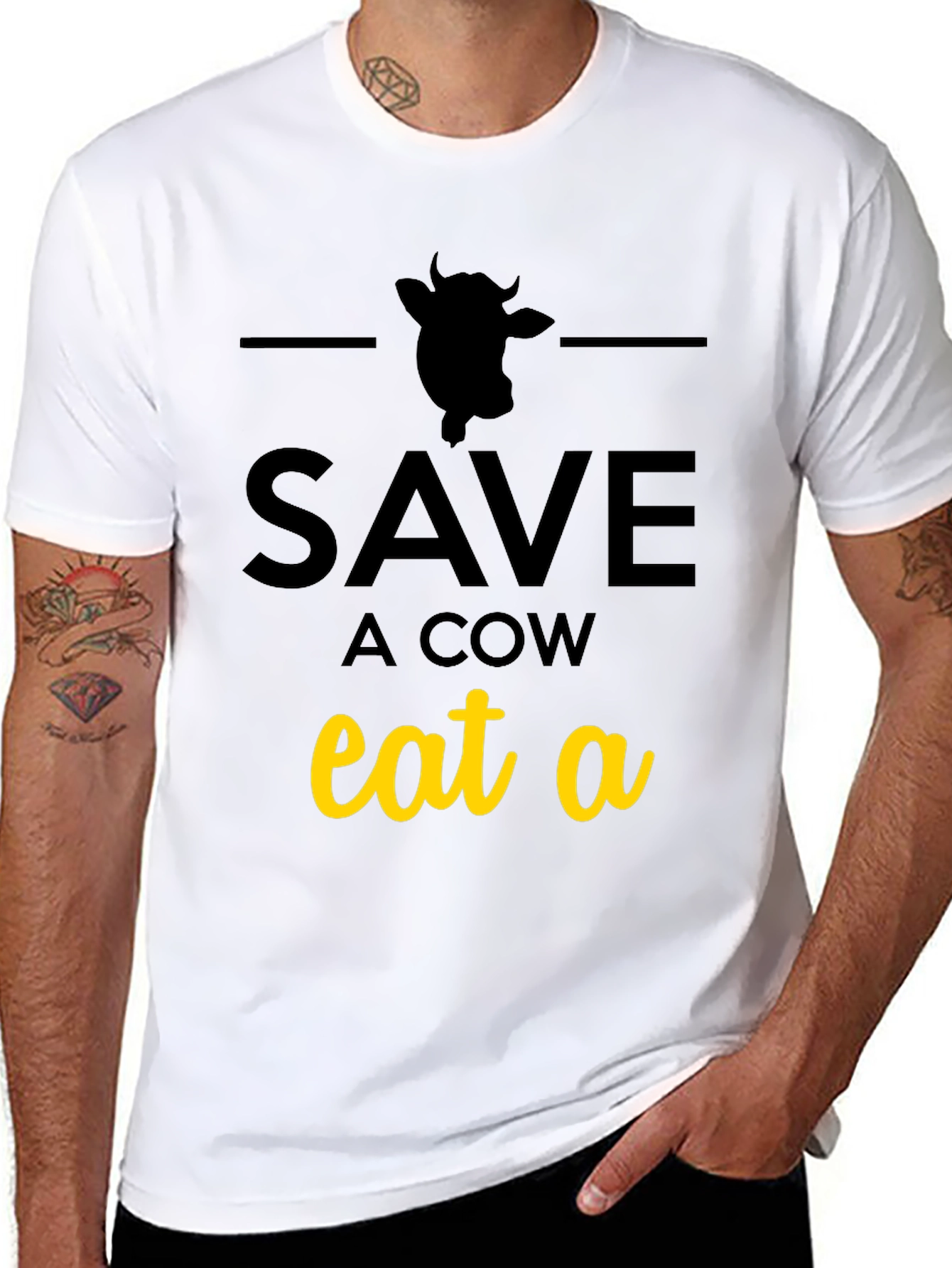 Save a Cow Eat a... T-Shirt - Black