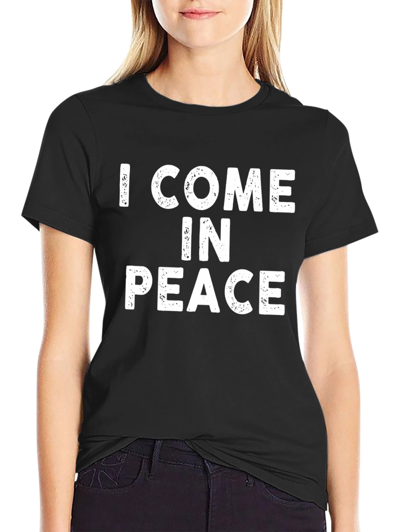 I Come In Peace Black Graphic Tee
