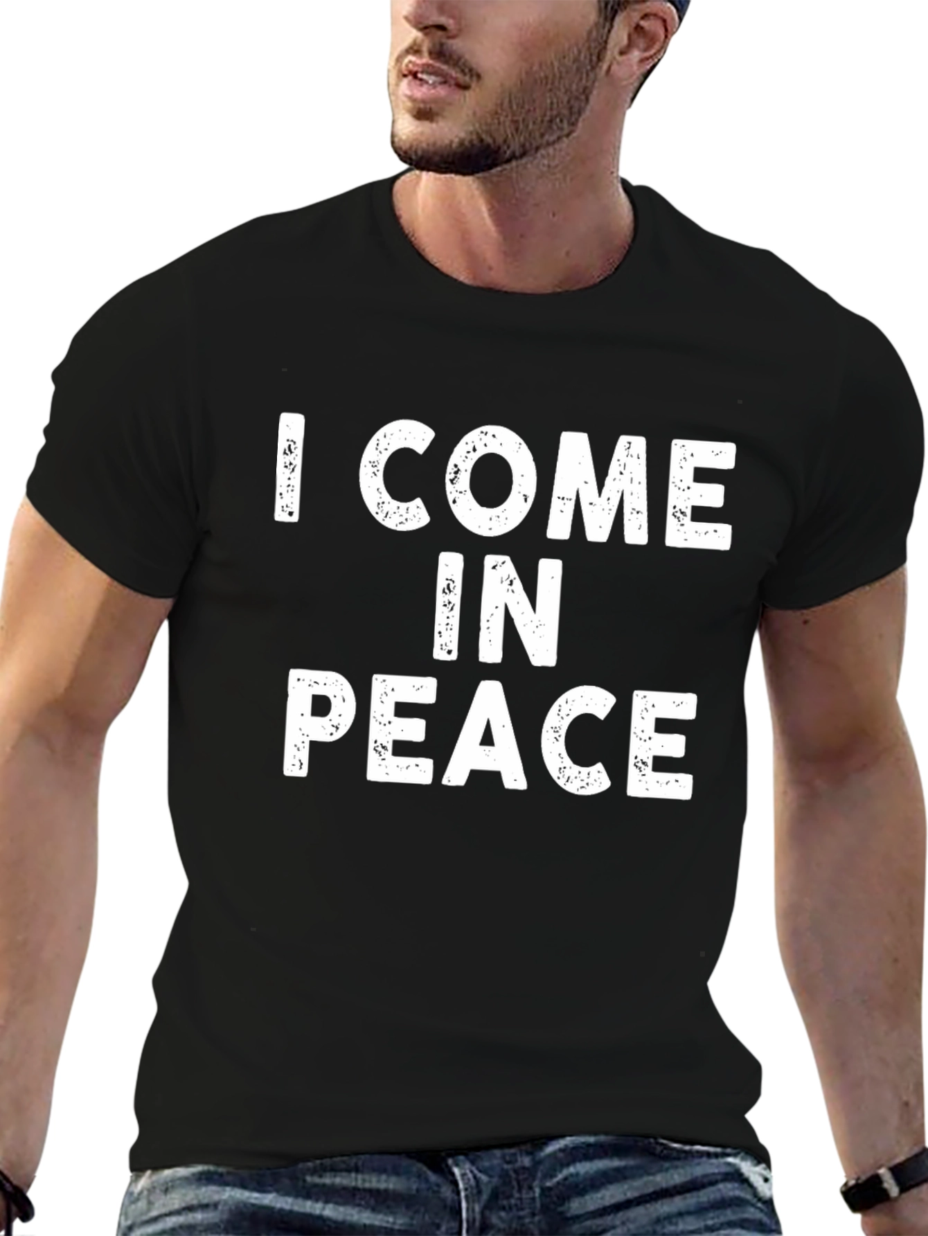 I Come In Peace Black Graphic Tee