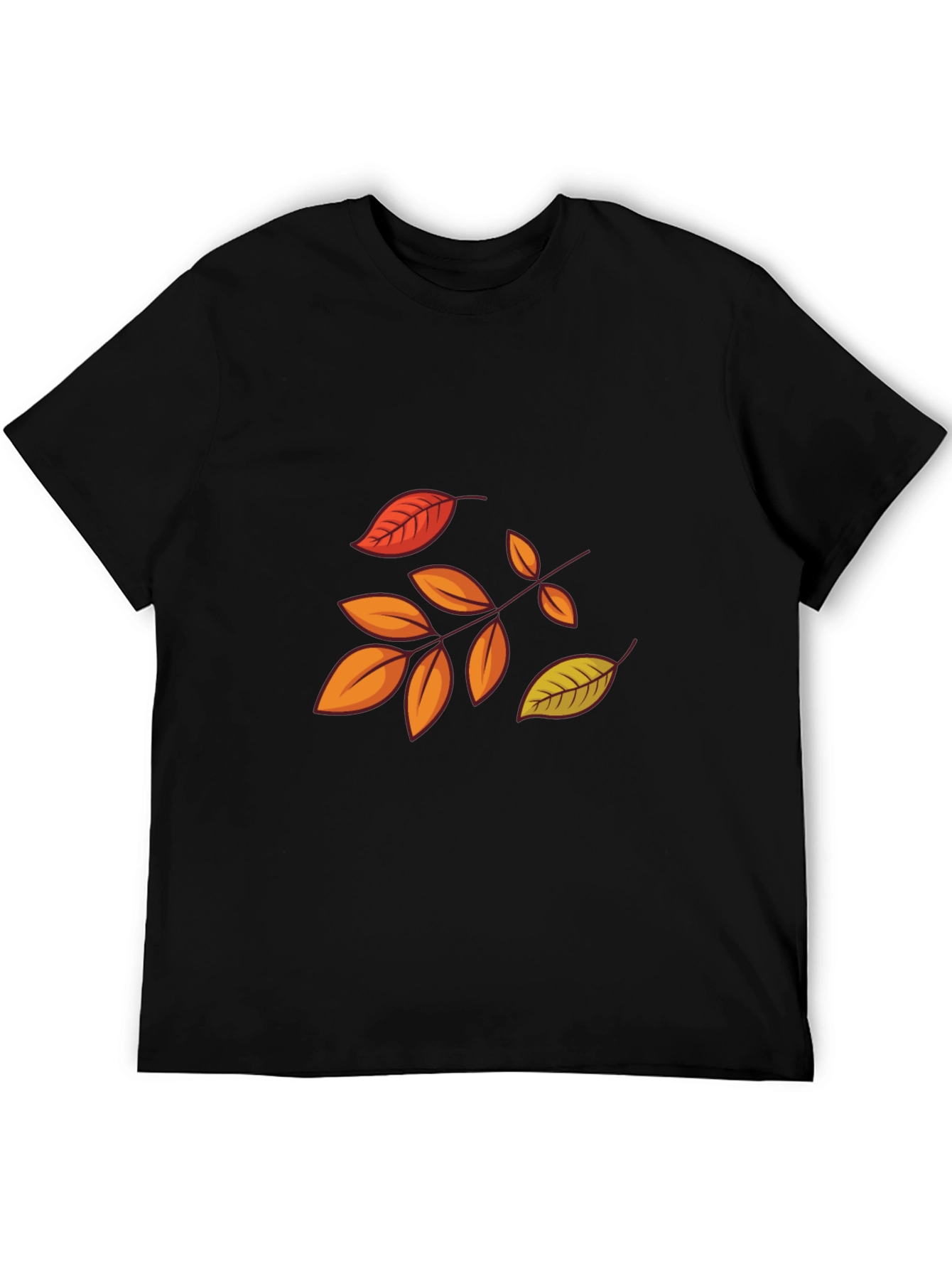 Autumn Leaves Graphic Black T-Shirt