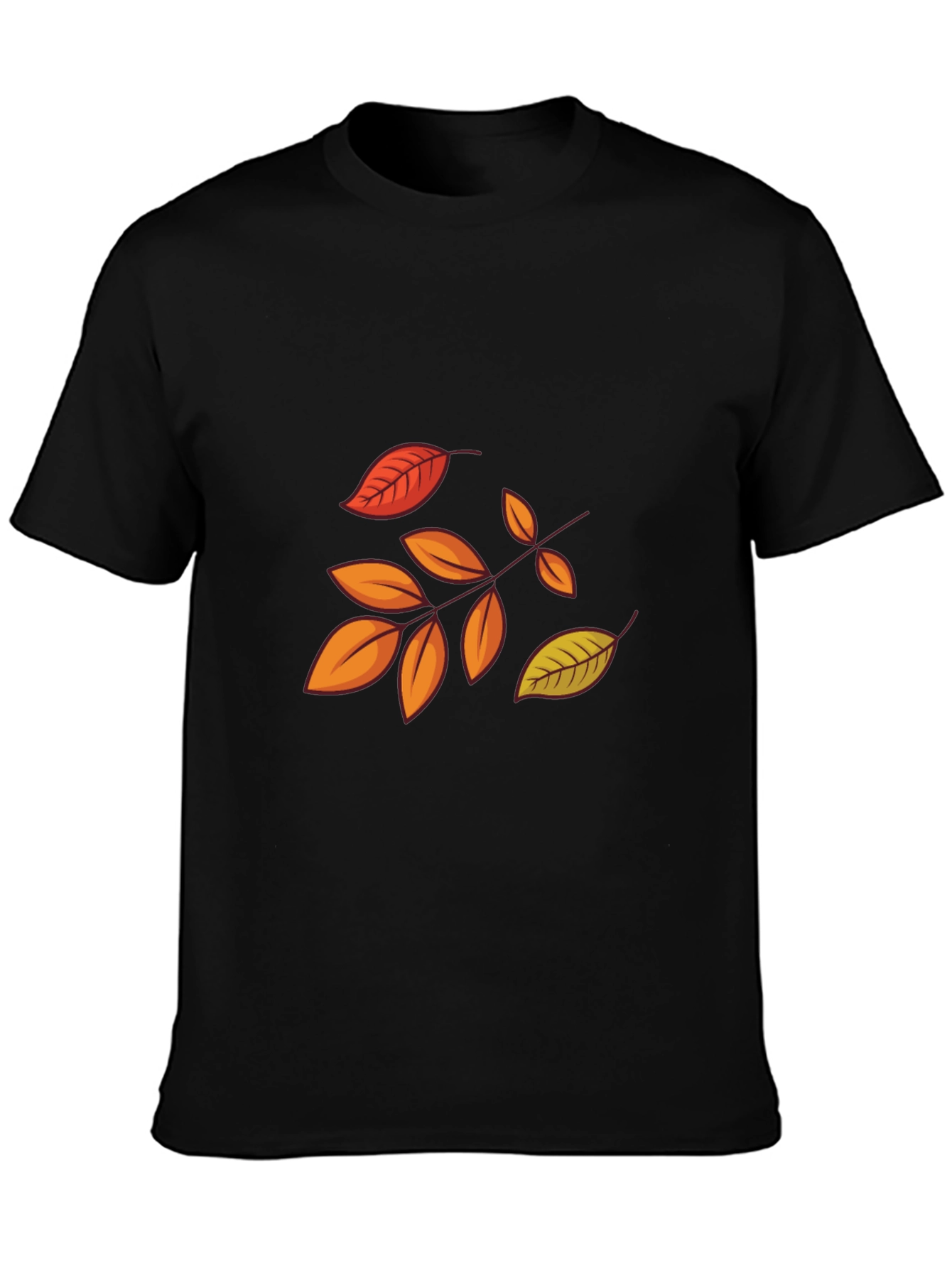 Autumn Leaves Graphic Black T-Shirt