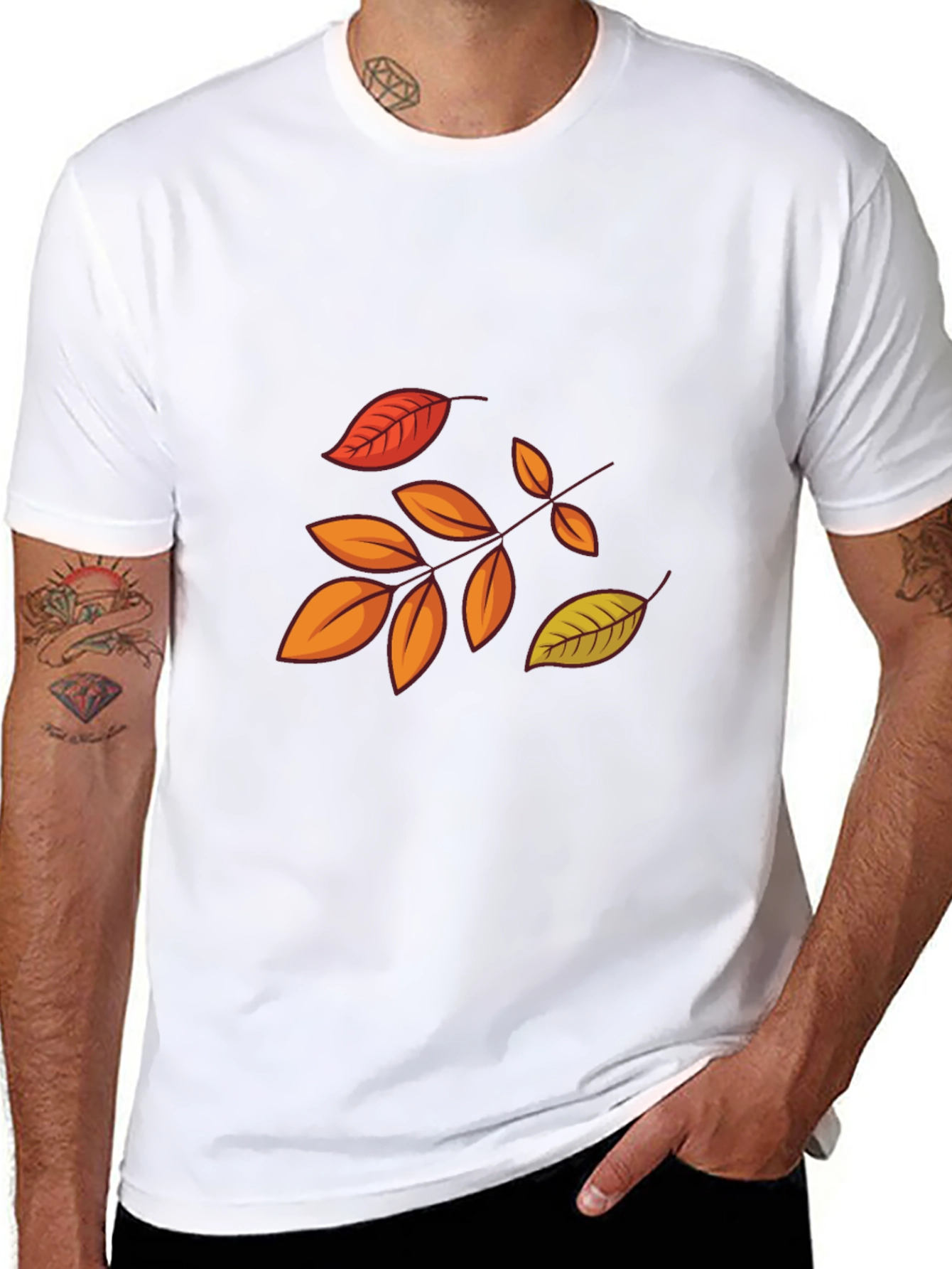 Autumn Leaves Graphic Black T-Shirt