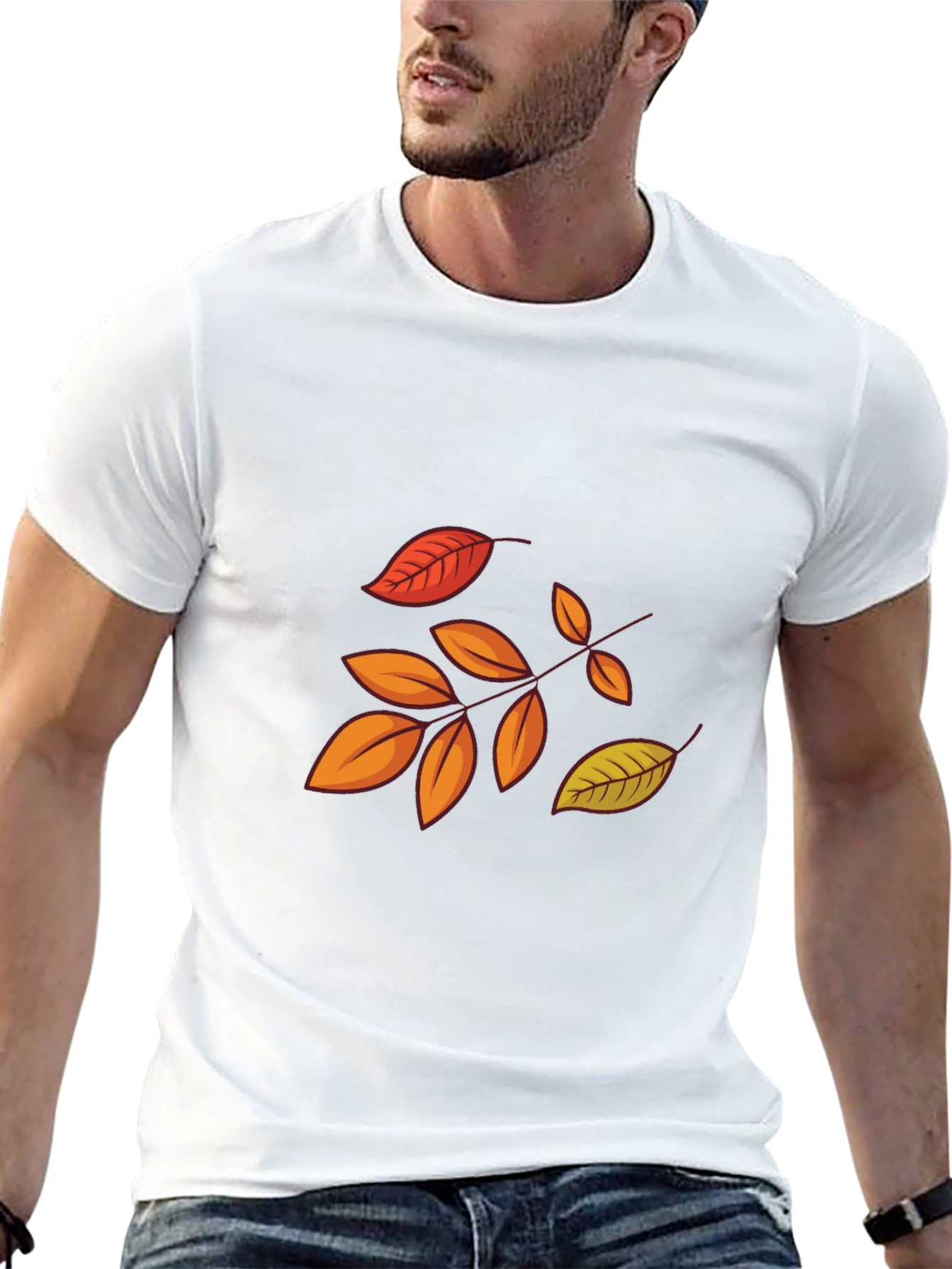 Autumn Leaves Graphic Black T-Shirt