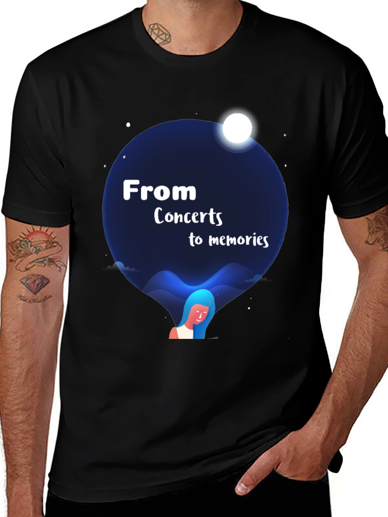 From Concerts to Memories Black T-Shirt
