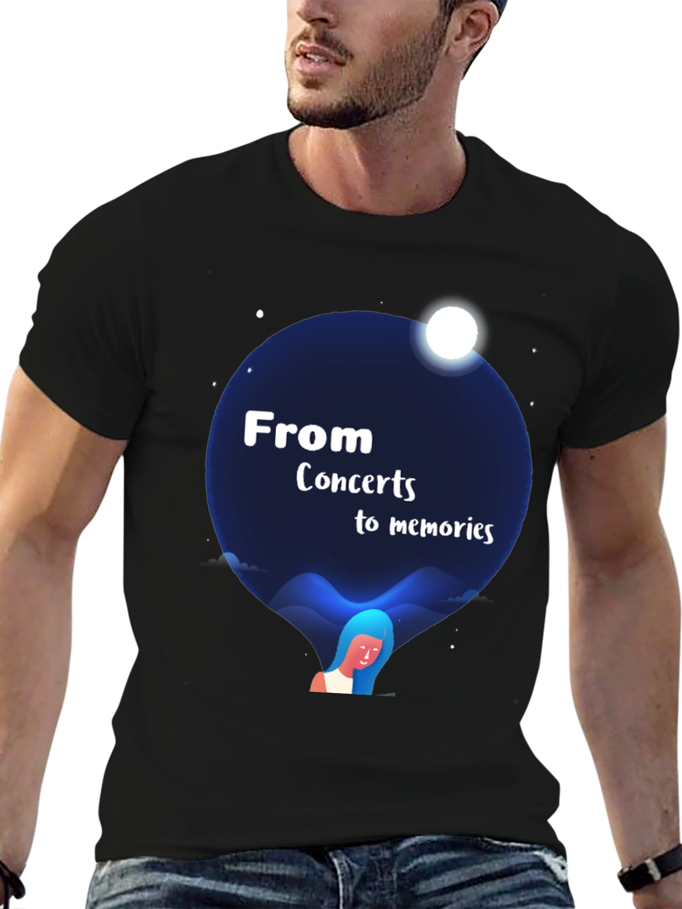 From Concerts to Memories Black T-Shirt