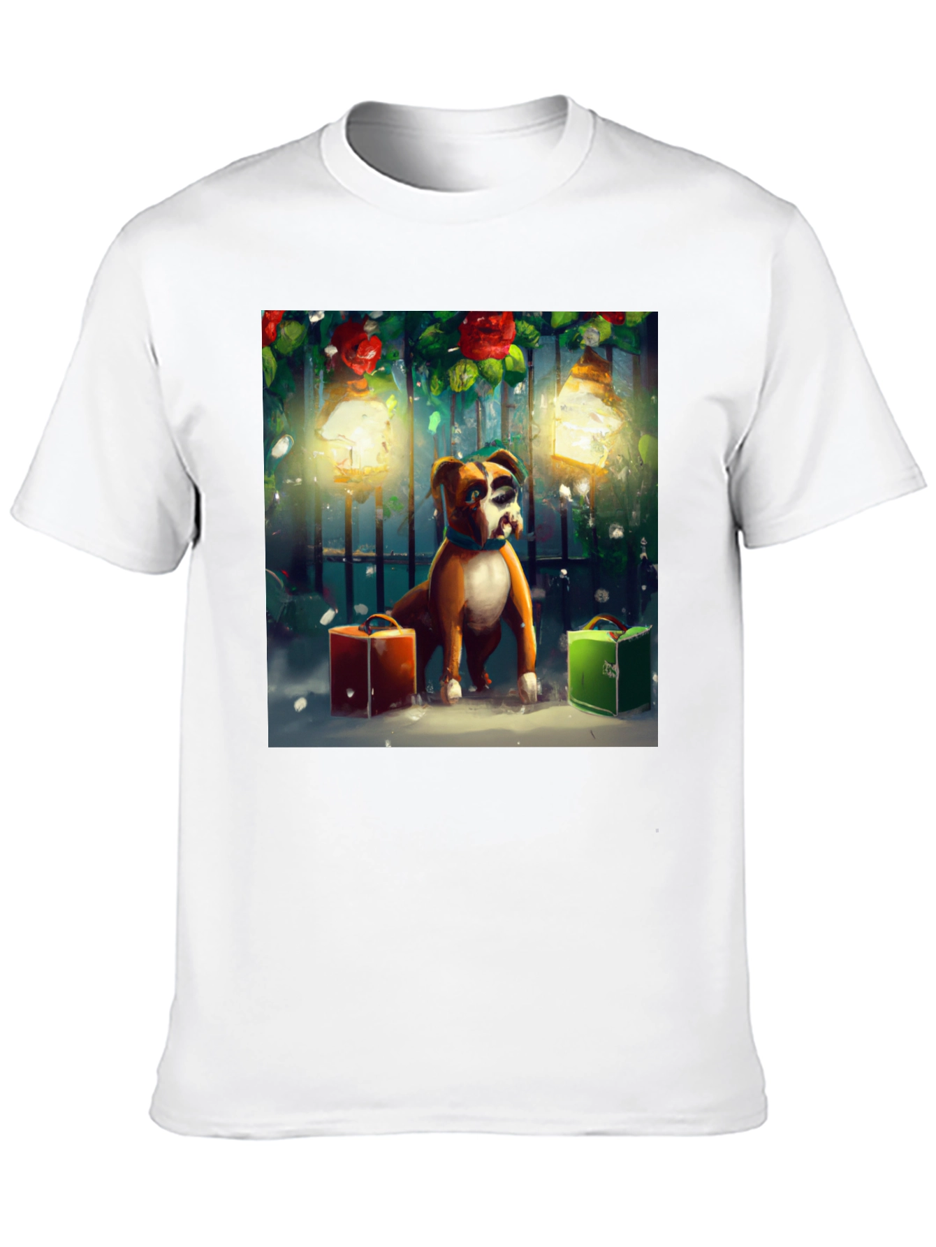 Festive Boxer Dog T-Shirt