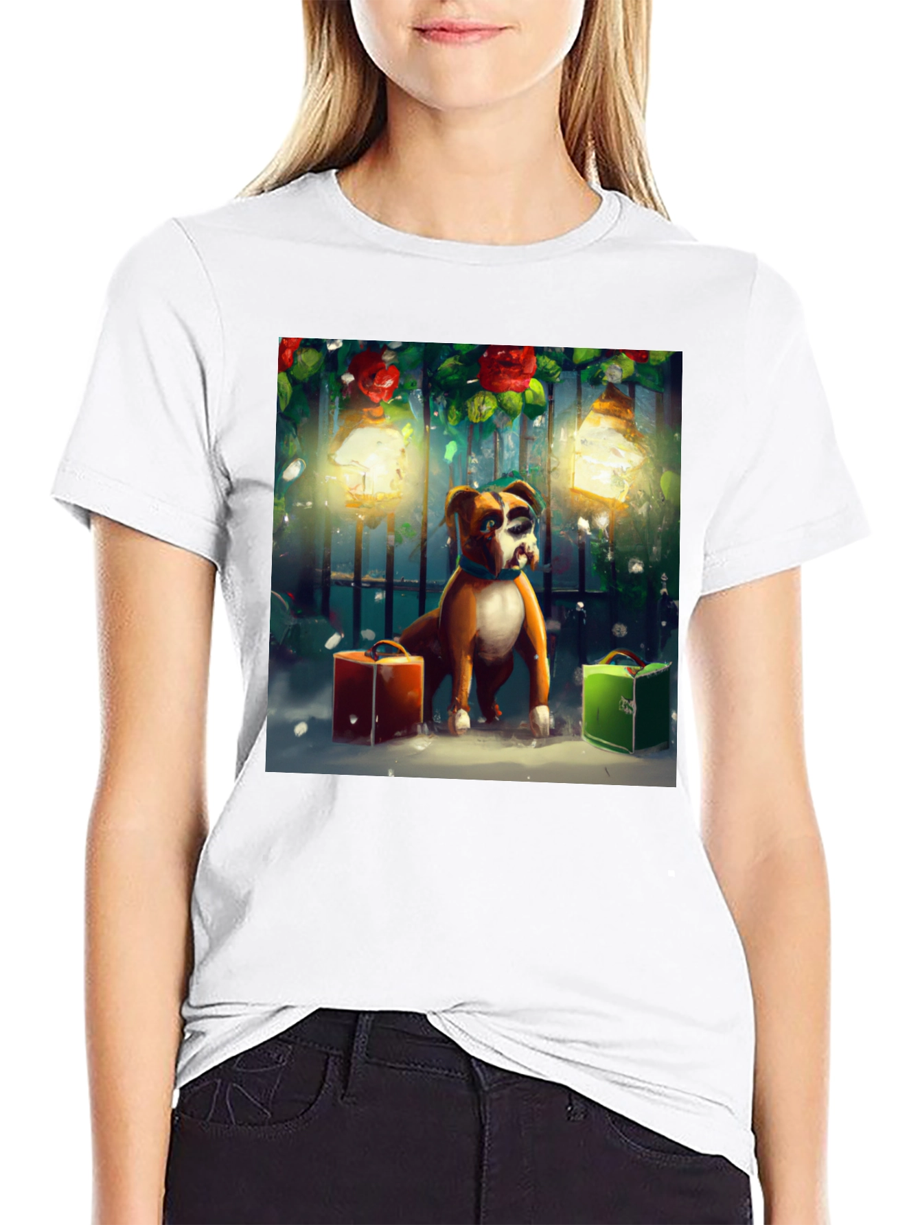 Festive Boxer Dog T-Shirt