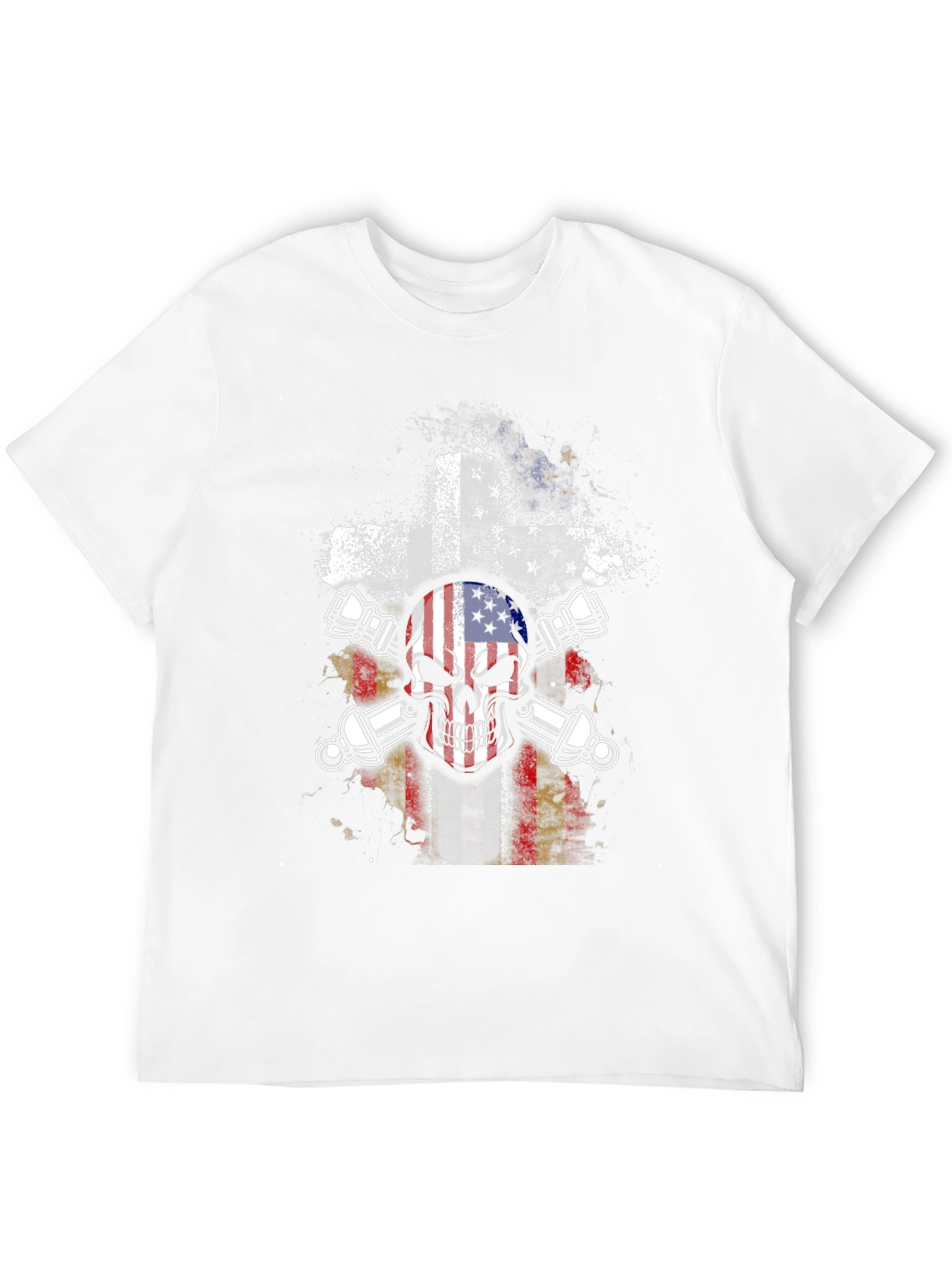 American Flag Skull & Crossbones Graphic T-Shirt