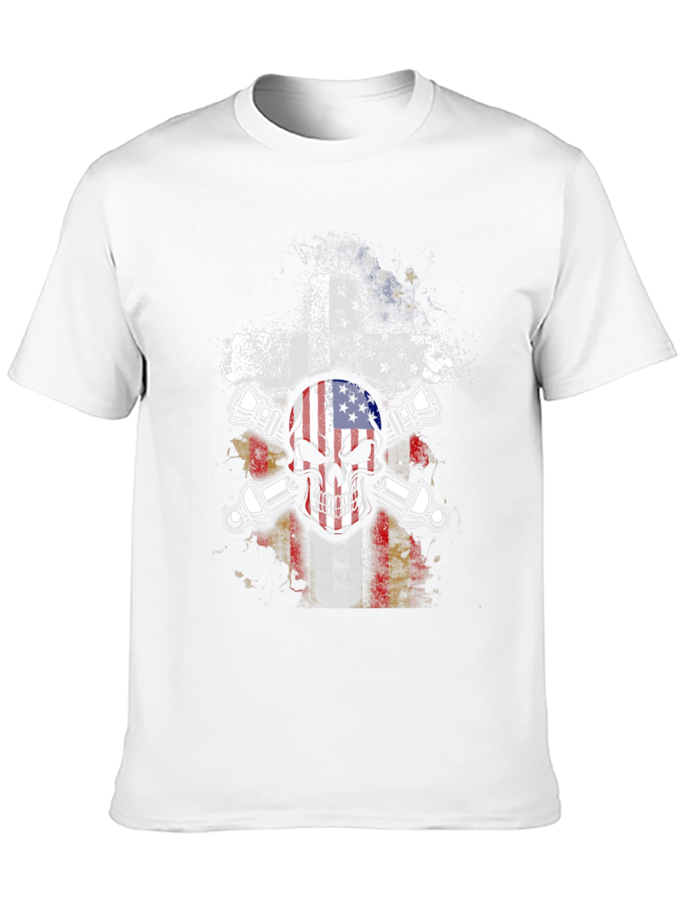 American Flag Skull & Crossbones Graphic T-Shirt