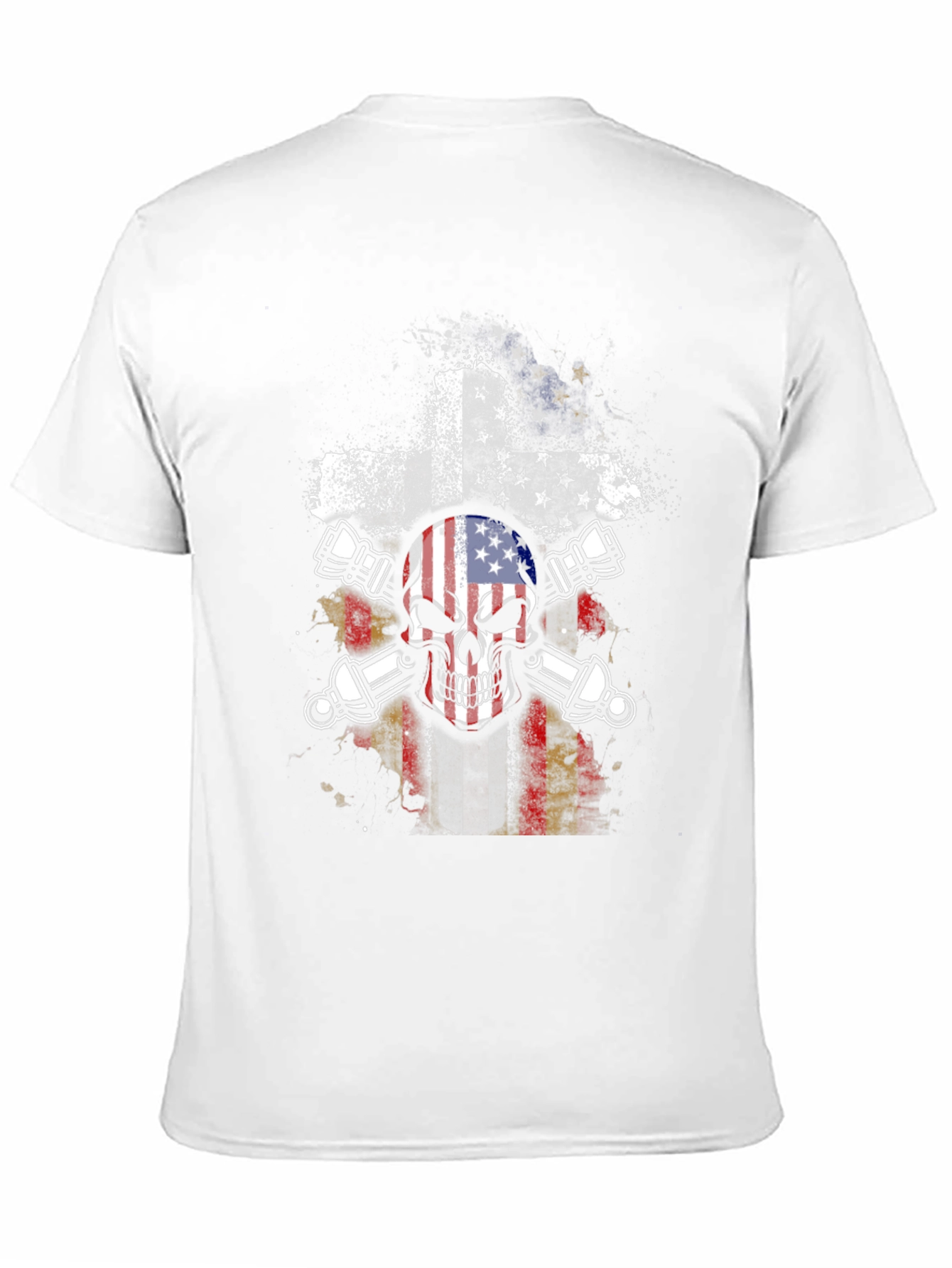 American Flag Skull & Crossbones Graphic T-Shirt
