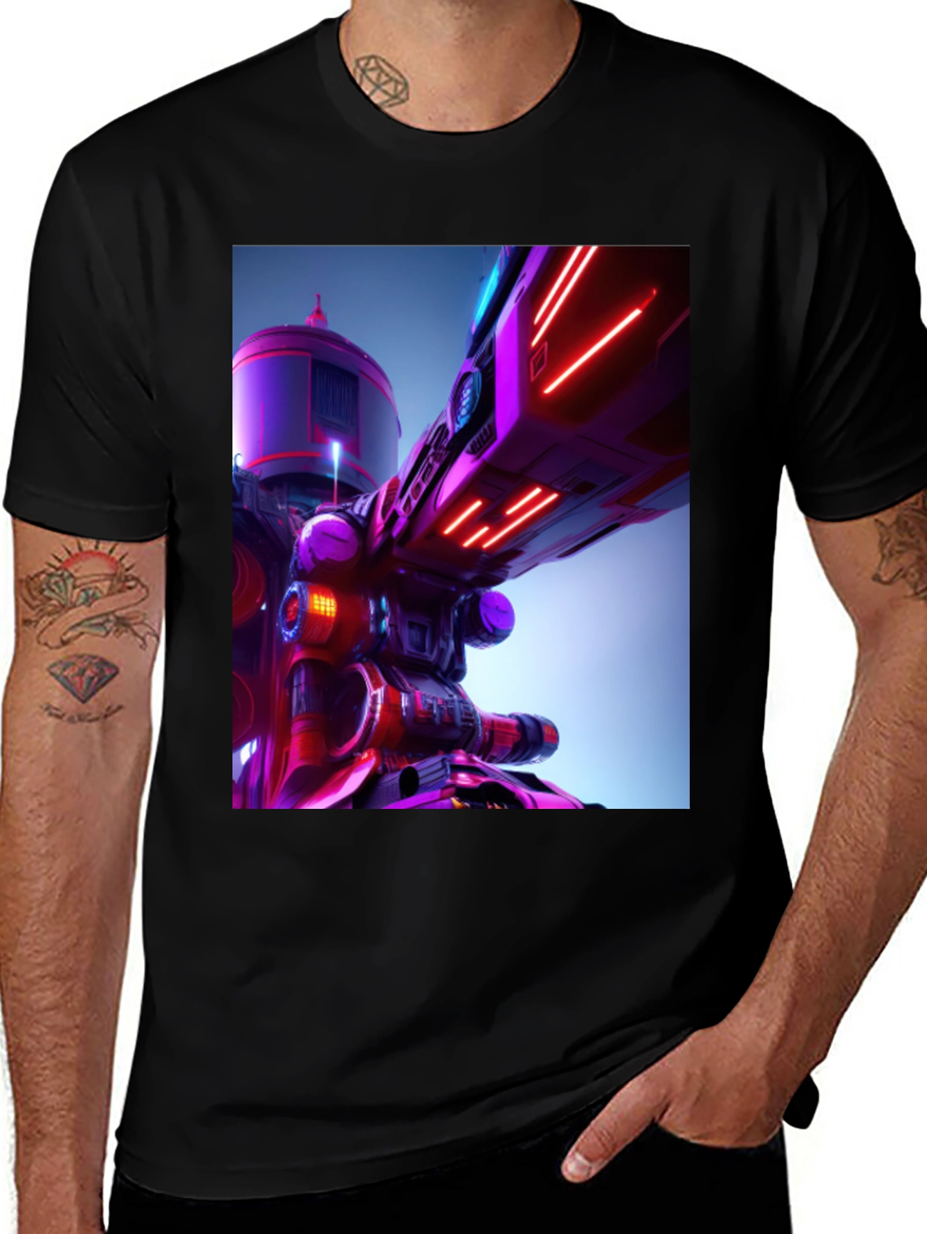 Futuristic Tech Graphic Tee