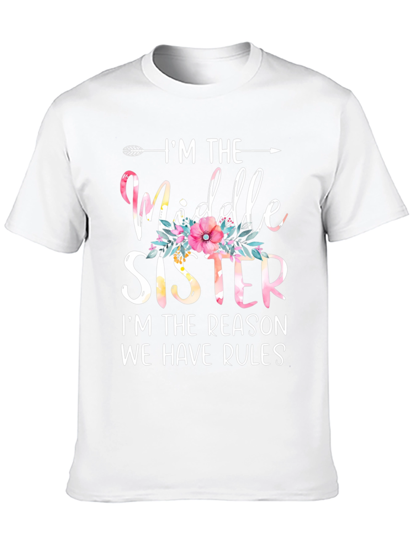 Middle Sister T-Shirt - Floral Accent