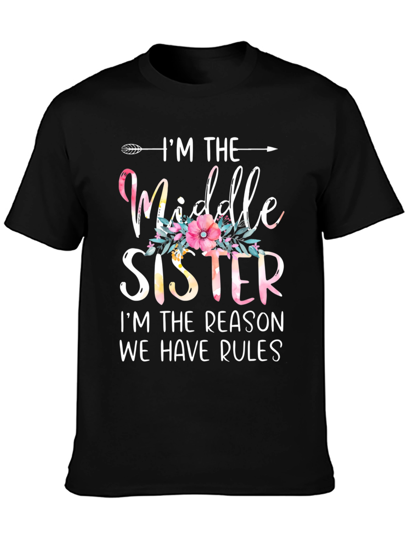 Middle Sister T-Shirt - Floral Accent