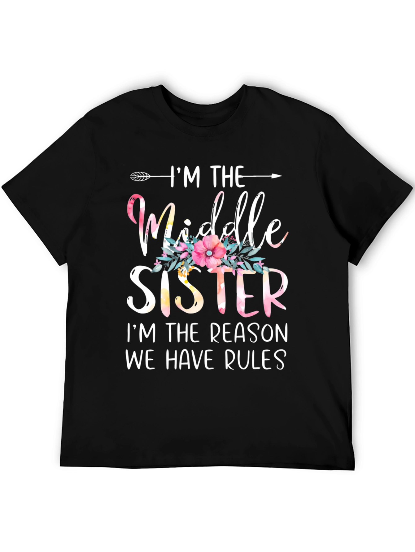 Middle Sister T-Shirt - Floral Accent