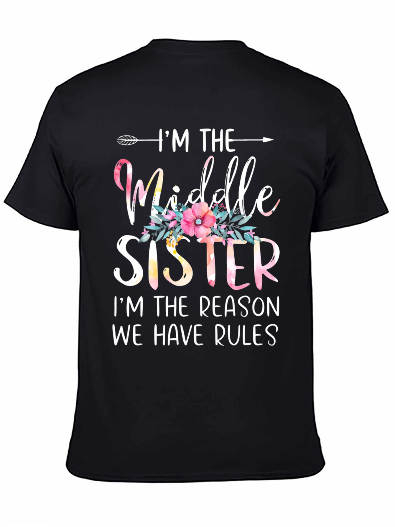 Middle Sister T-Shirt - Floral Accent