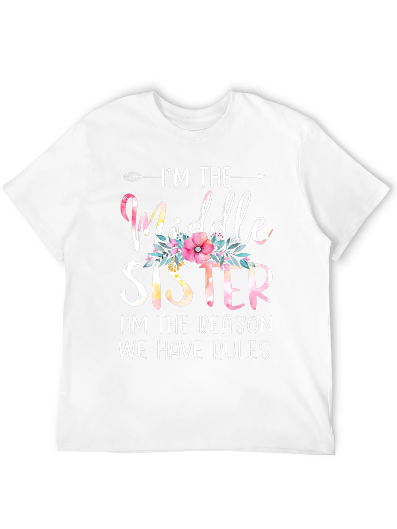 Middle Sister T-Shirt - Floral Accent