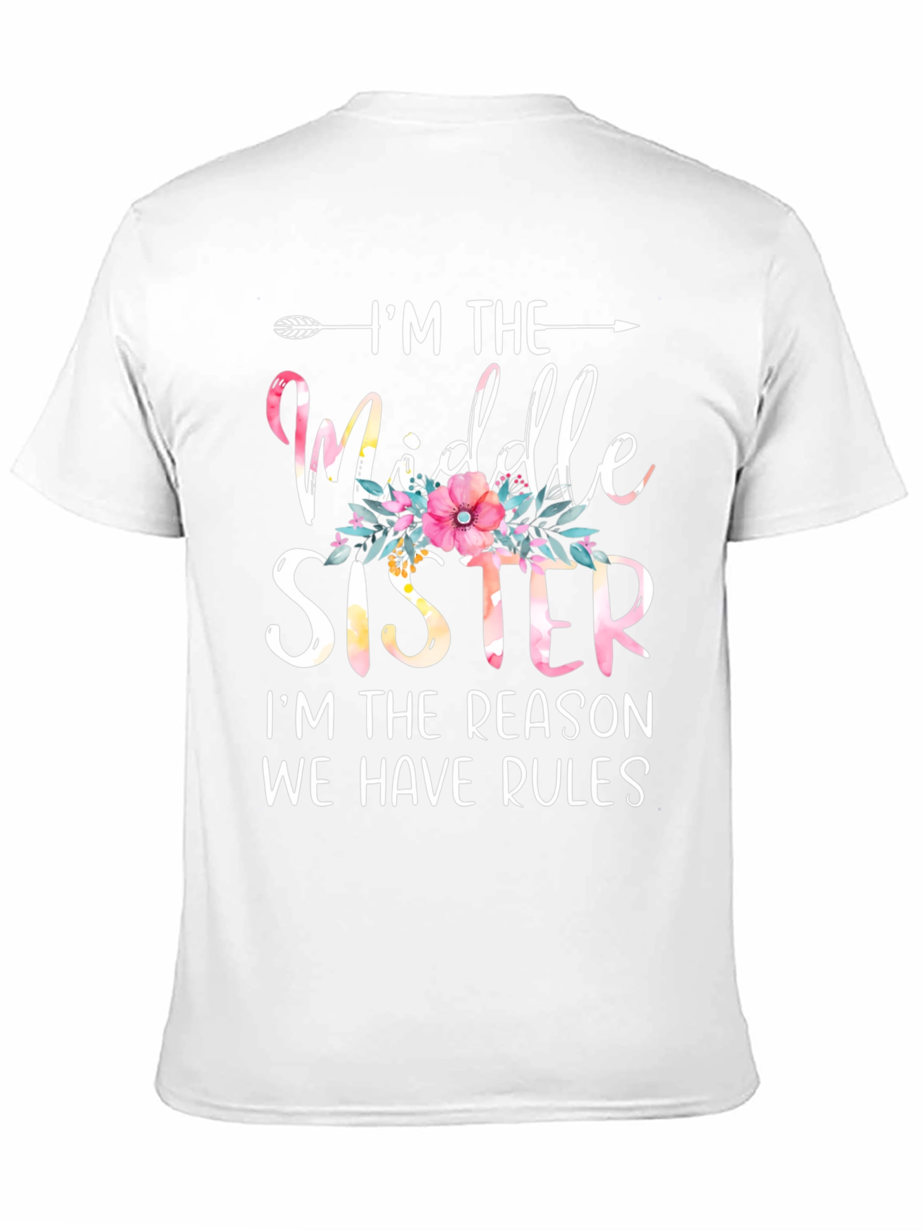 Middle Sister T-Shirt - Floral Accent