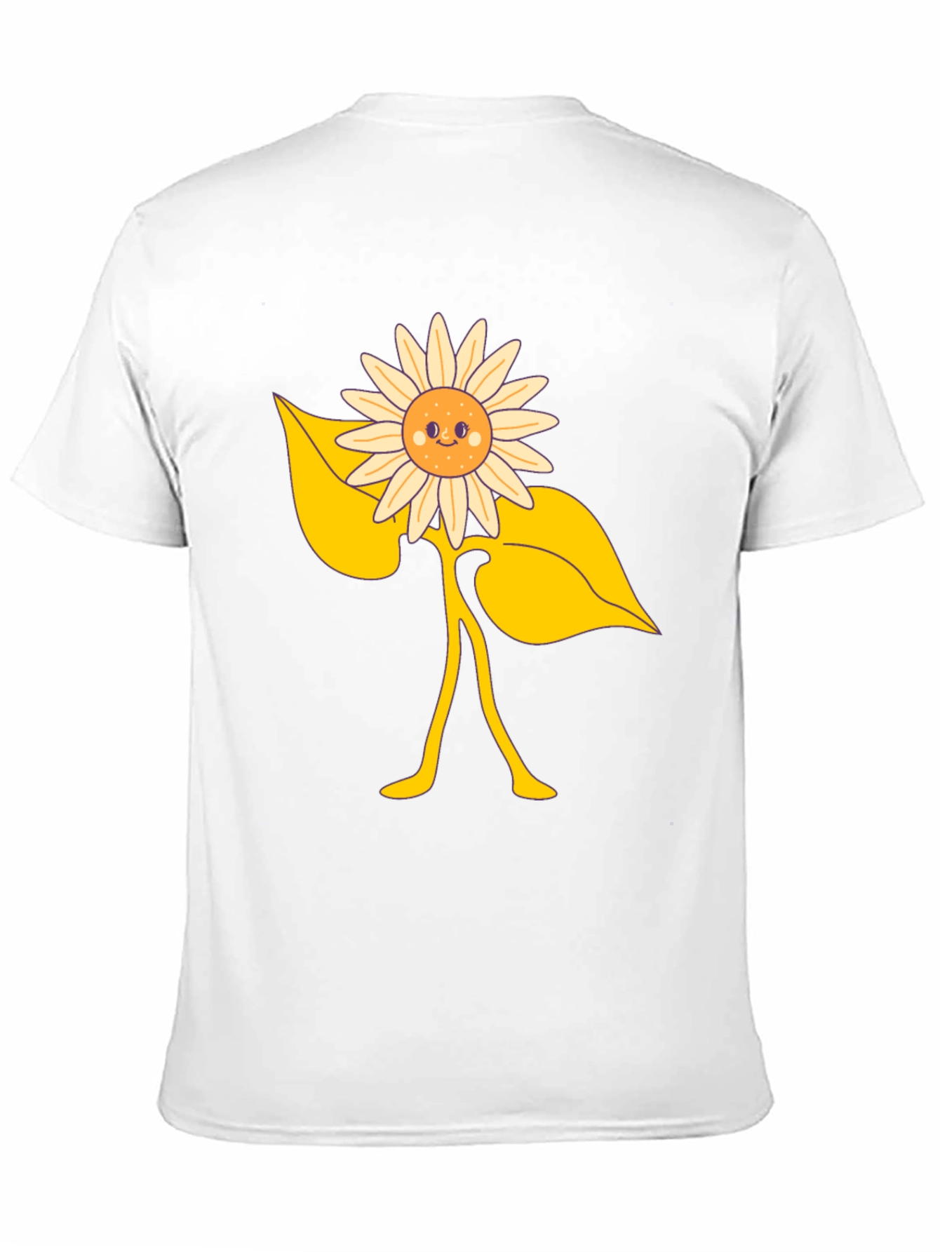 Happy Sunflower Graphic Tee - Black Cotton Blend