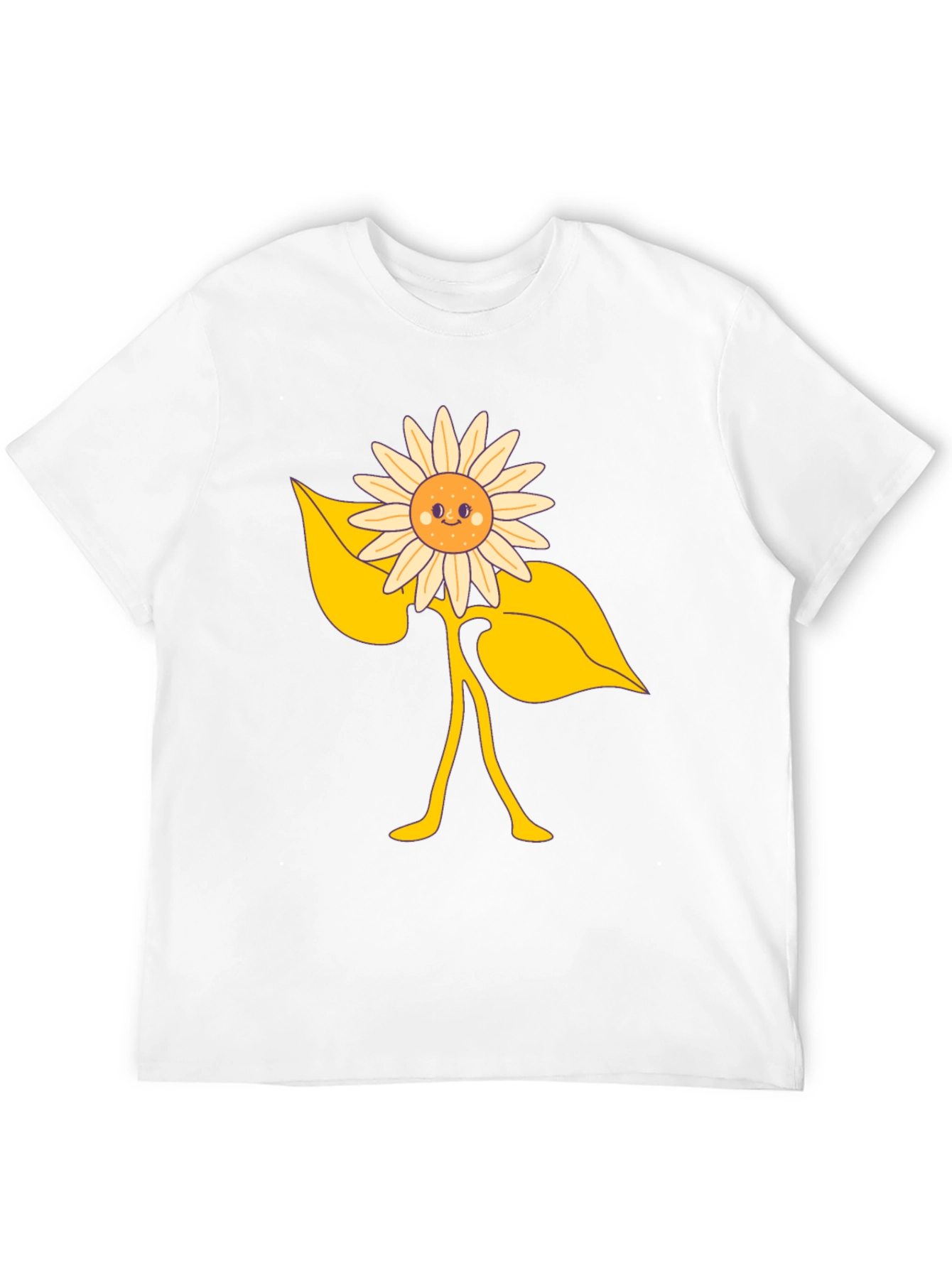 Happy Sunflower Graphic Tee - Black Cotton Blend