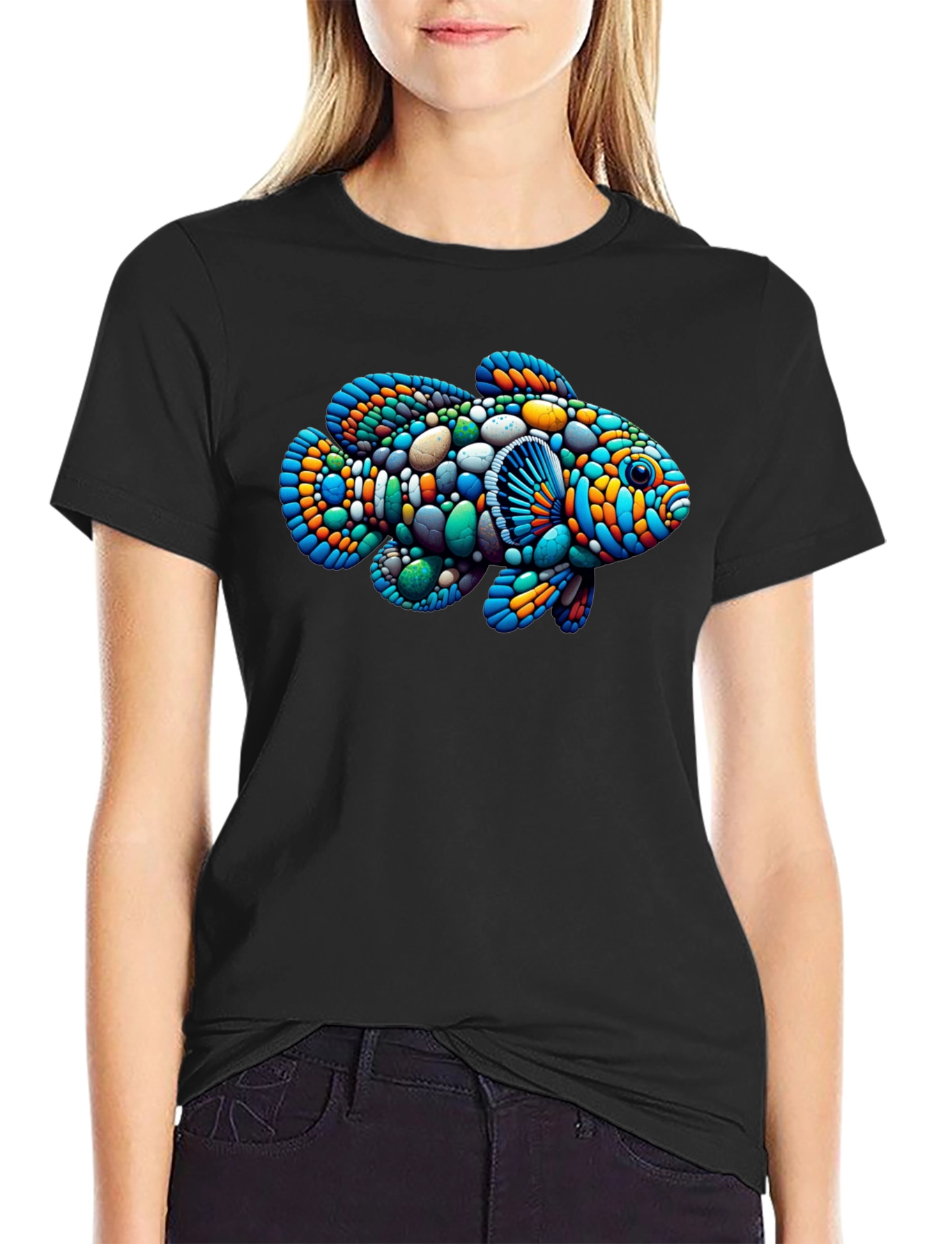 Artistic Fish Graphic Tee - Unique Design